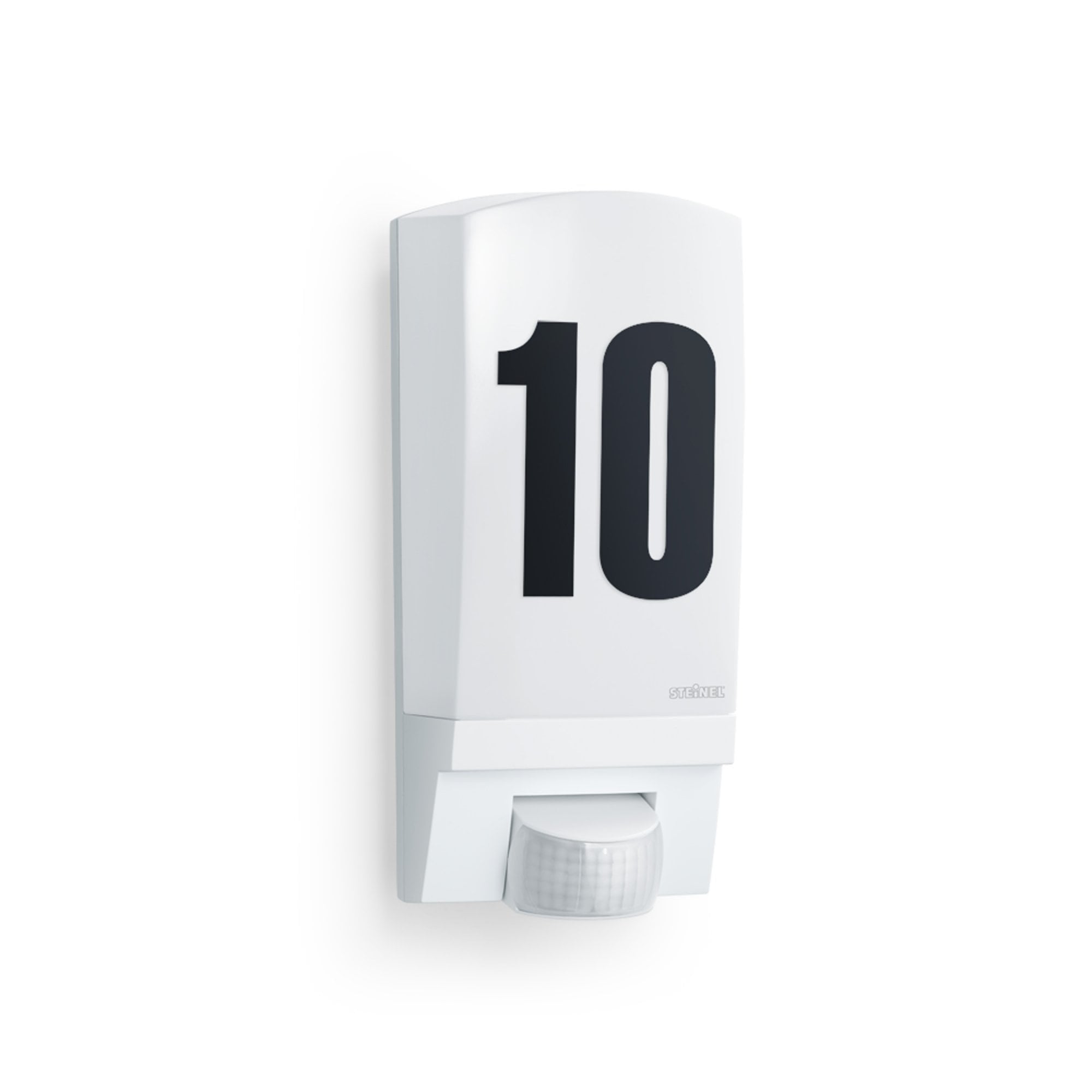 Steinel L 1 Wall Light with house number and PIR - Impact Resistant - White
