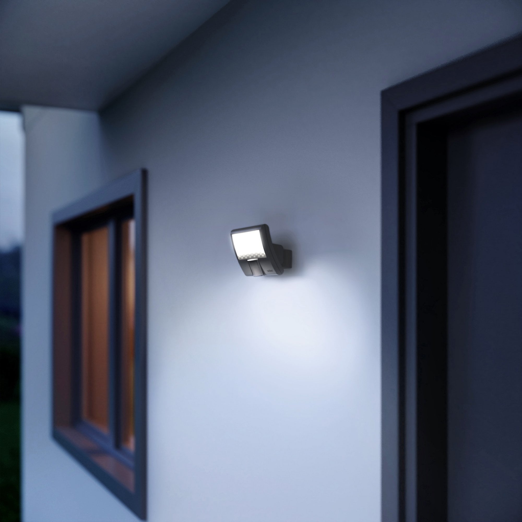 Steinel XLED Curved LED Floodlight with PIR - Anthracite