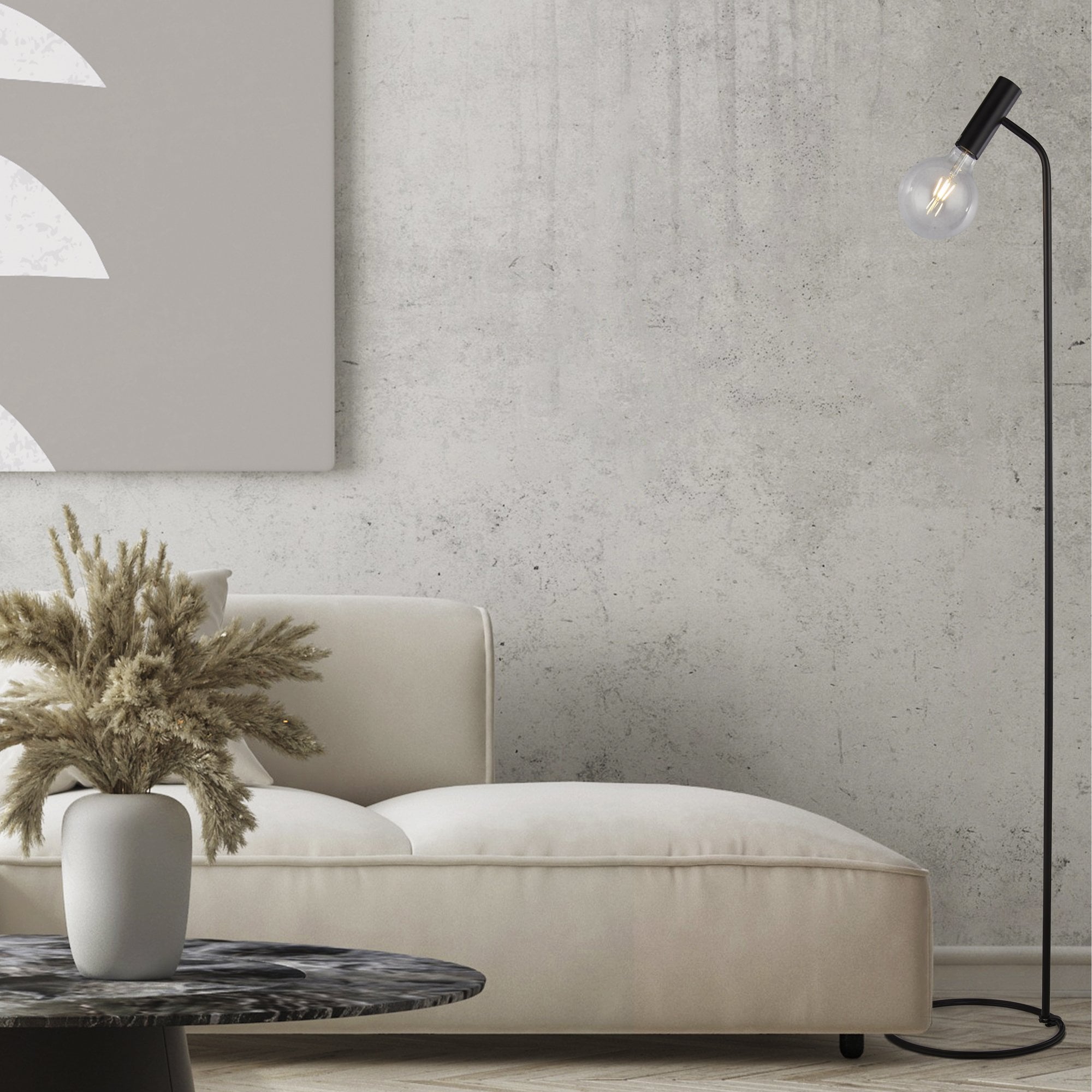Searchlight Dawber Floor Lamp - Black