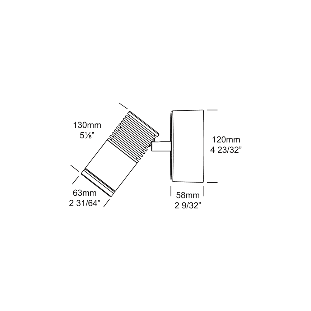 Hunza High Power Wall Spot with Integral Driver - Powder Coat - Mains