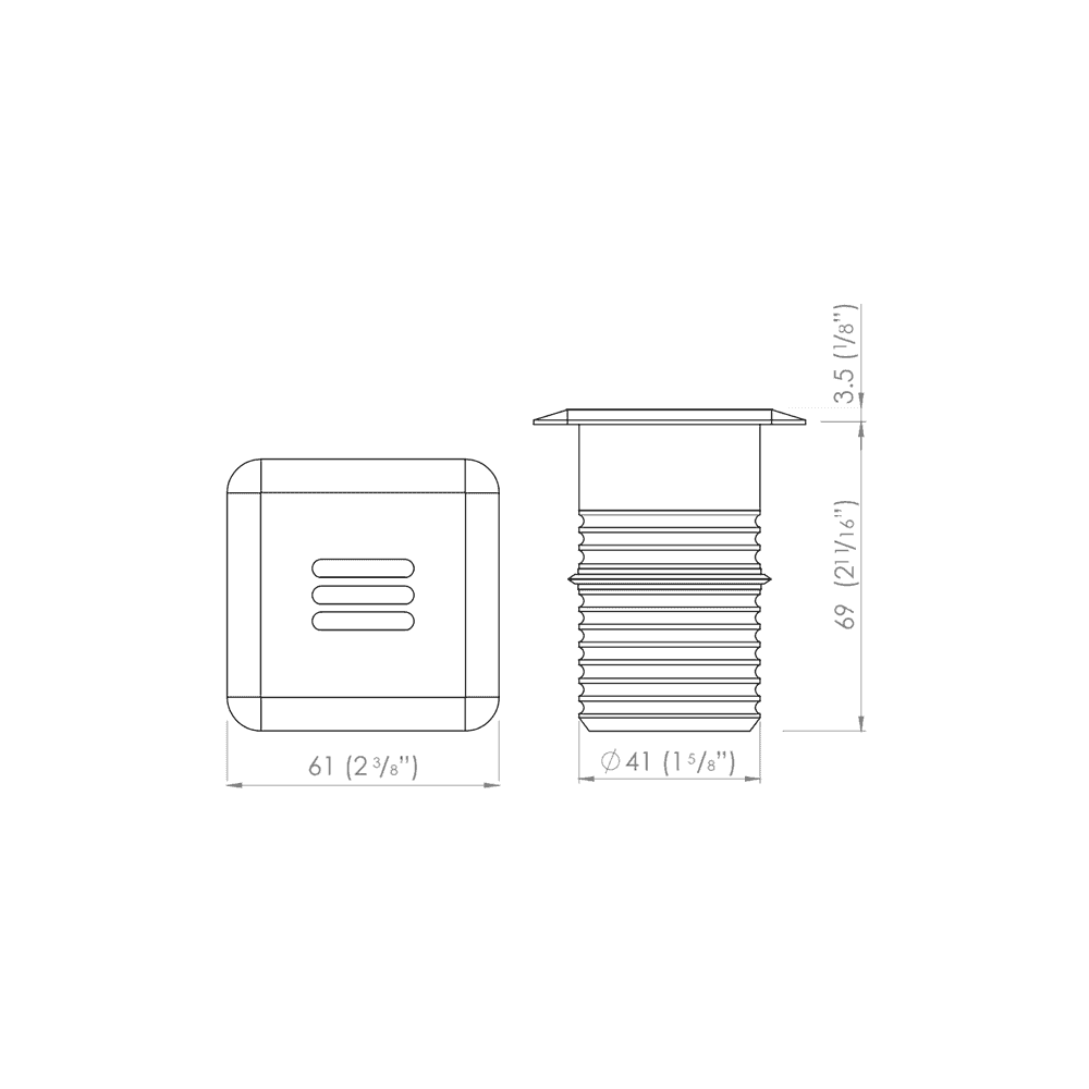 LuxR M2 Large Louvre Recessed - Stainless Steel - Low Voltage