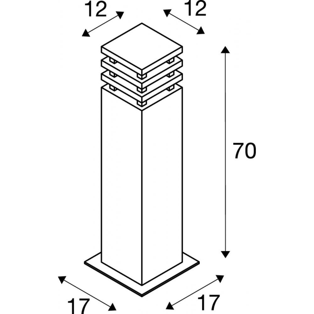 SLV Rusty Square 70 LED Bollard