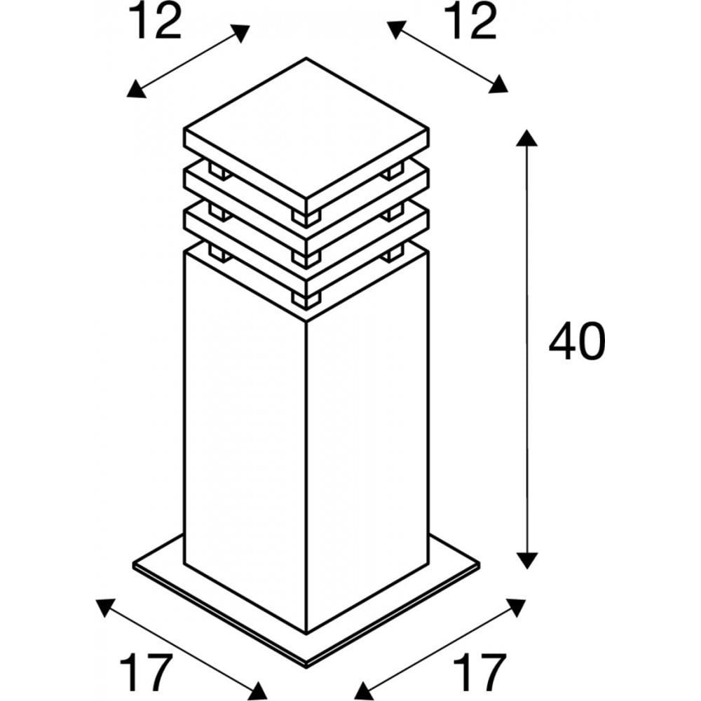 SLV Rusty Square 40 LED Bollard