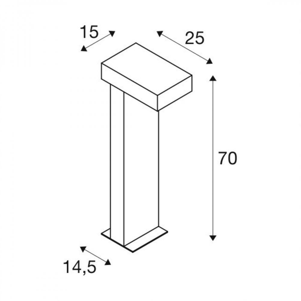 SLV Rusty Pathlight 70 LED Bollard
