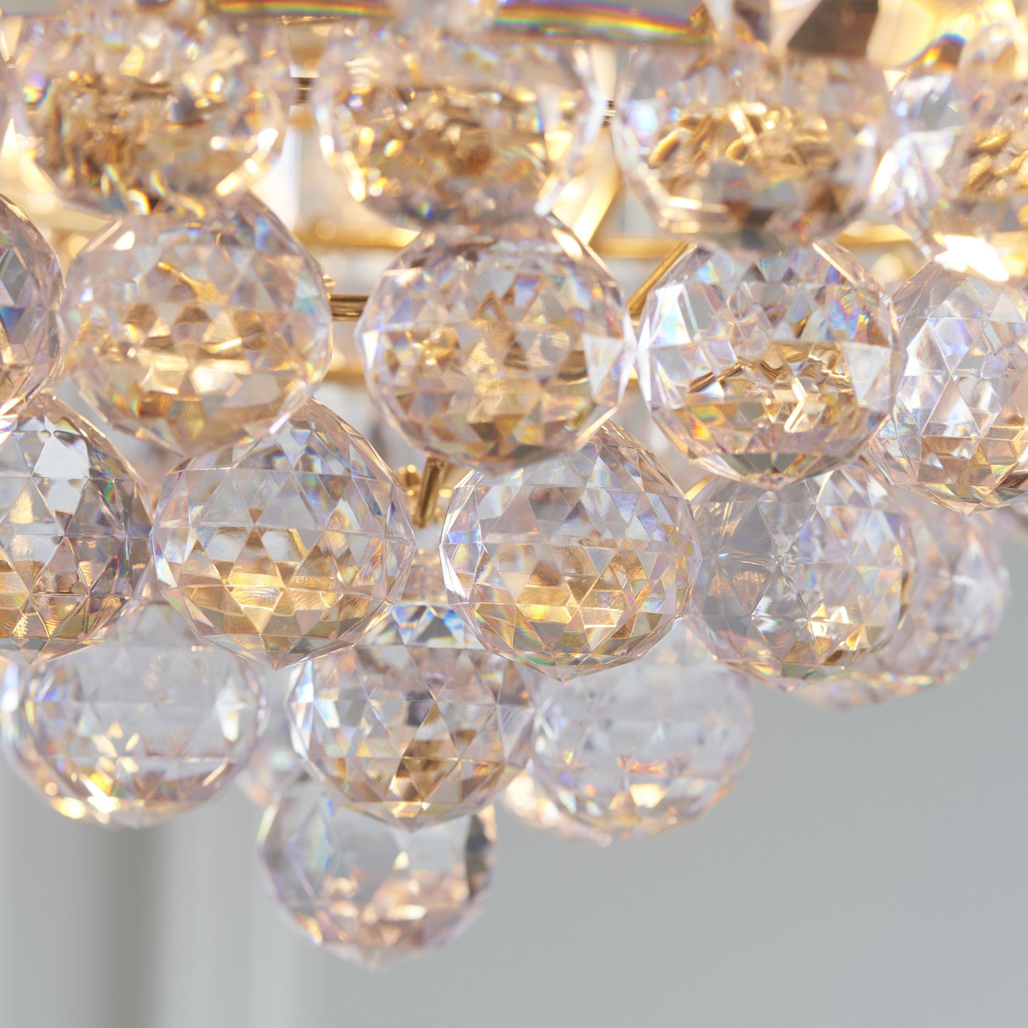 Endon Fargo 3 Light Pendant - Brass Plate & Clear Acrylic