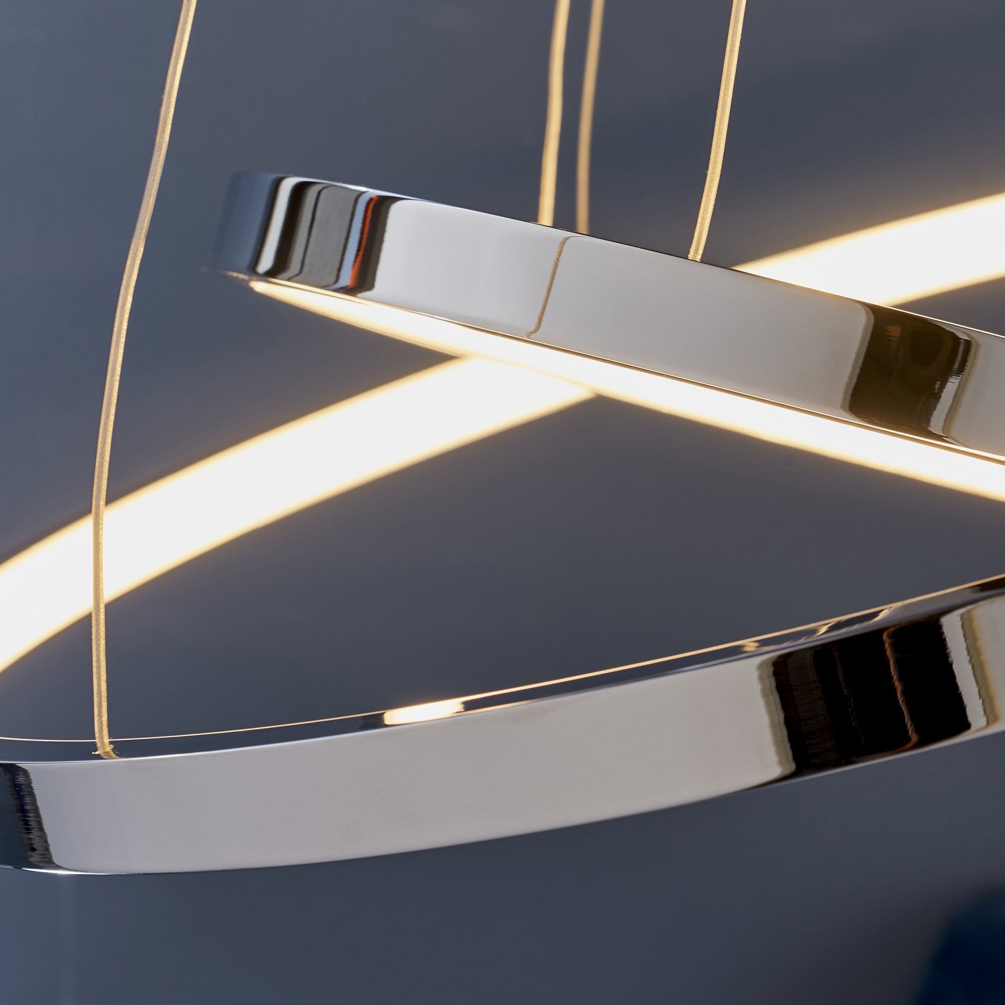 Endon Kline 2 Ring Pendant - Chrome Plate & Frosted Acrylic