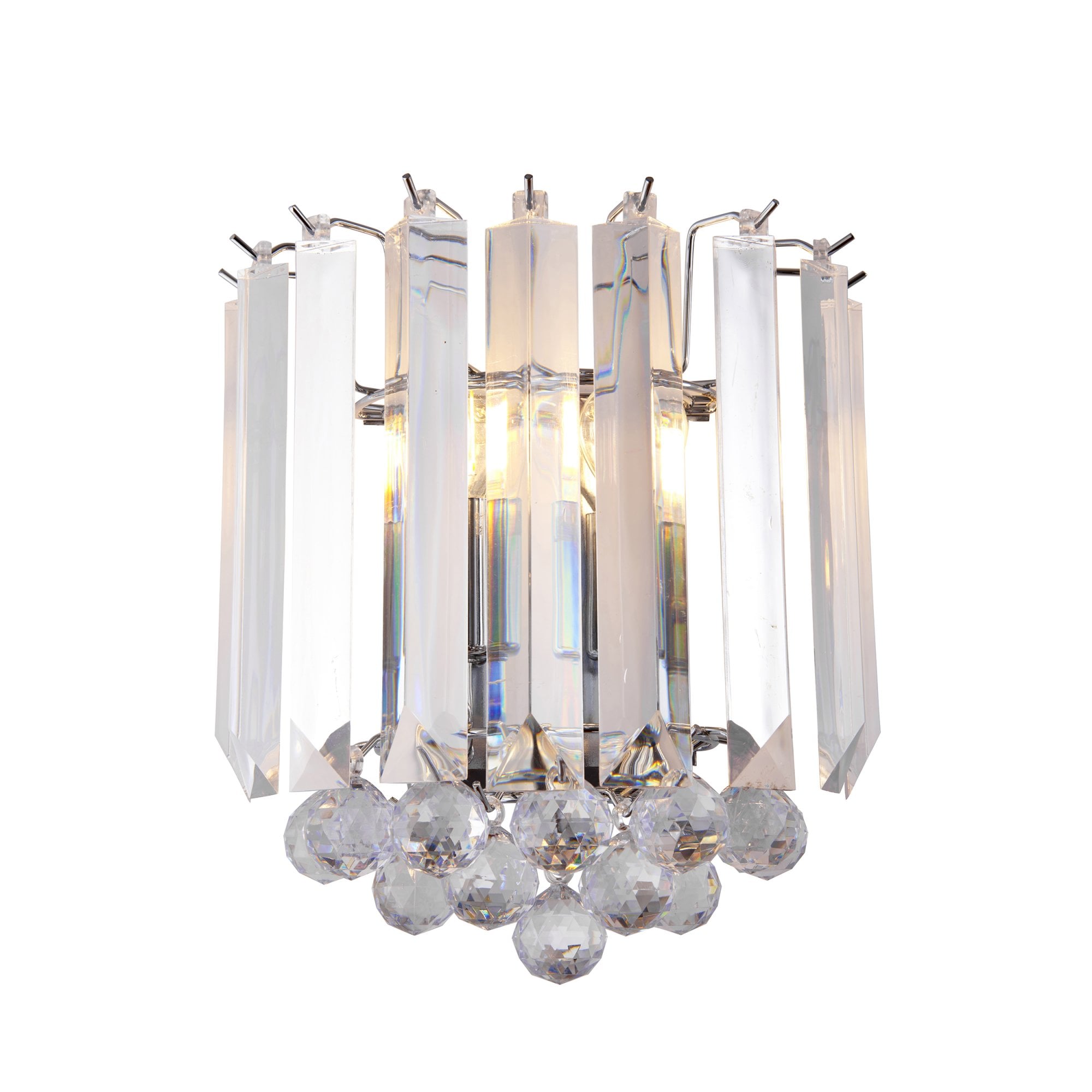 Endon Fargo 2 Light Wall Light - Chrome Plate & Clear Acrylic