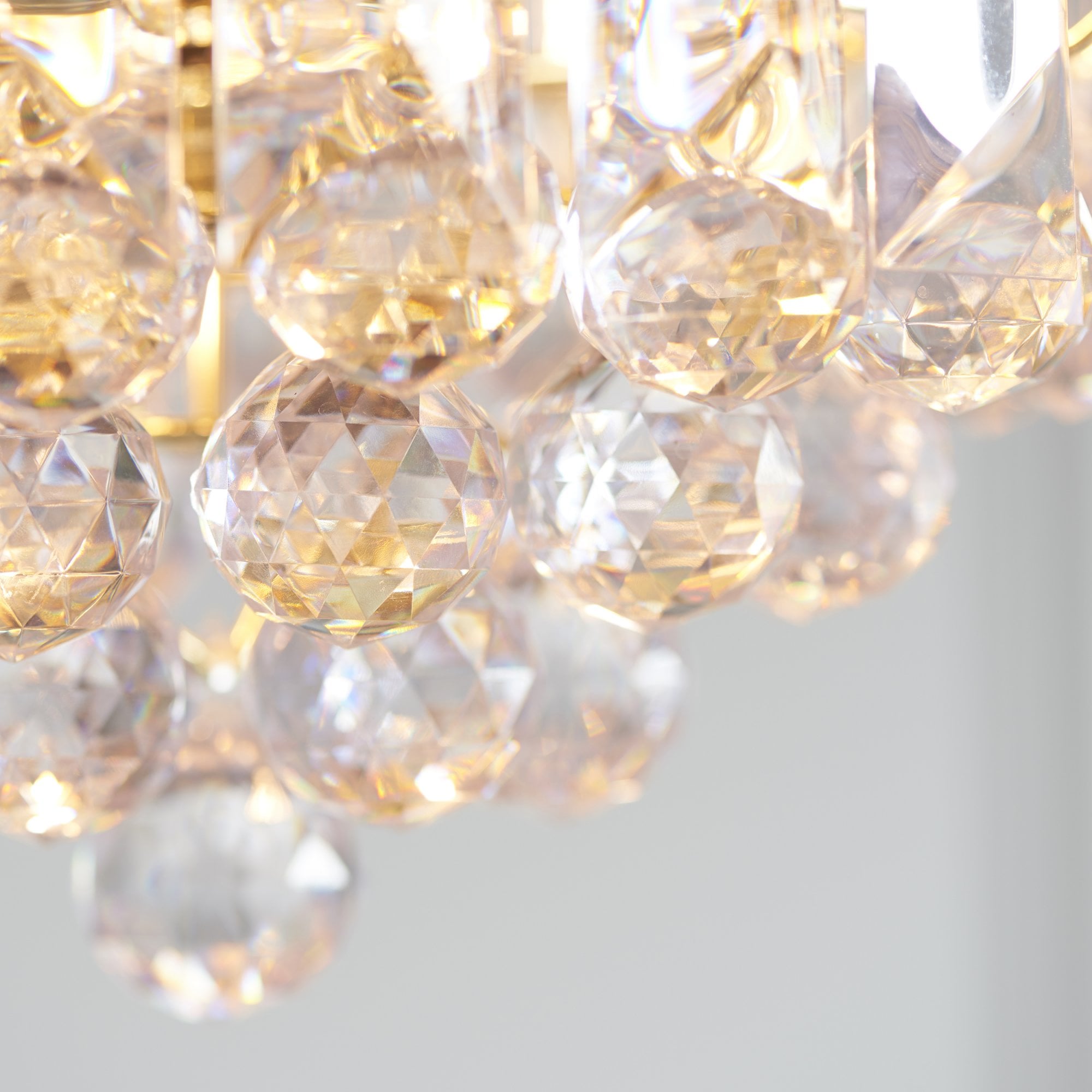 Endon Fargo 3 Light Small Pendant - Brass Plate & Clear Acrylic