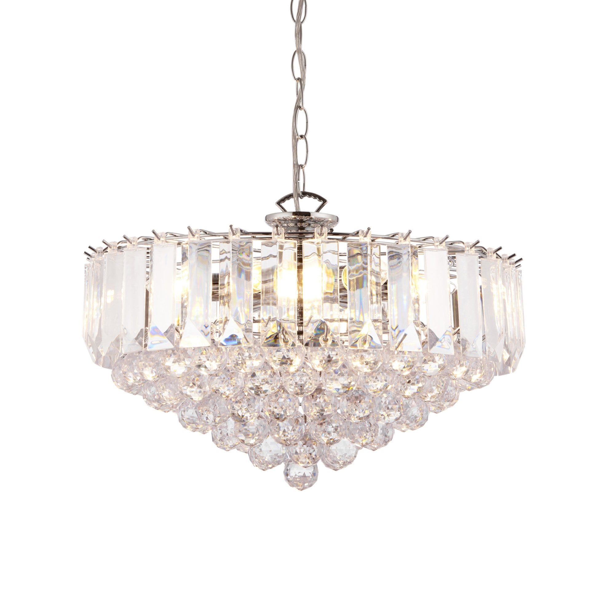 Endon Fargo 6 Light Pendant - Chrome Plate & Clear Acrylic