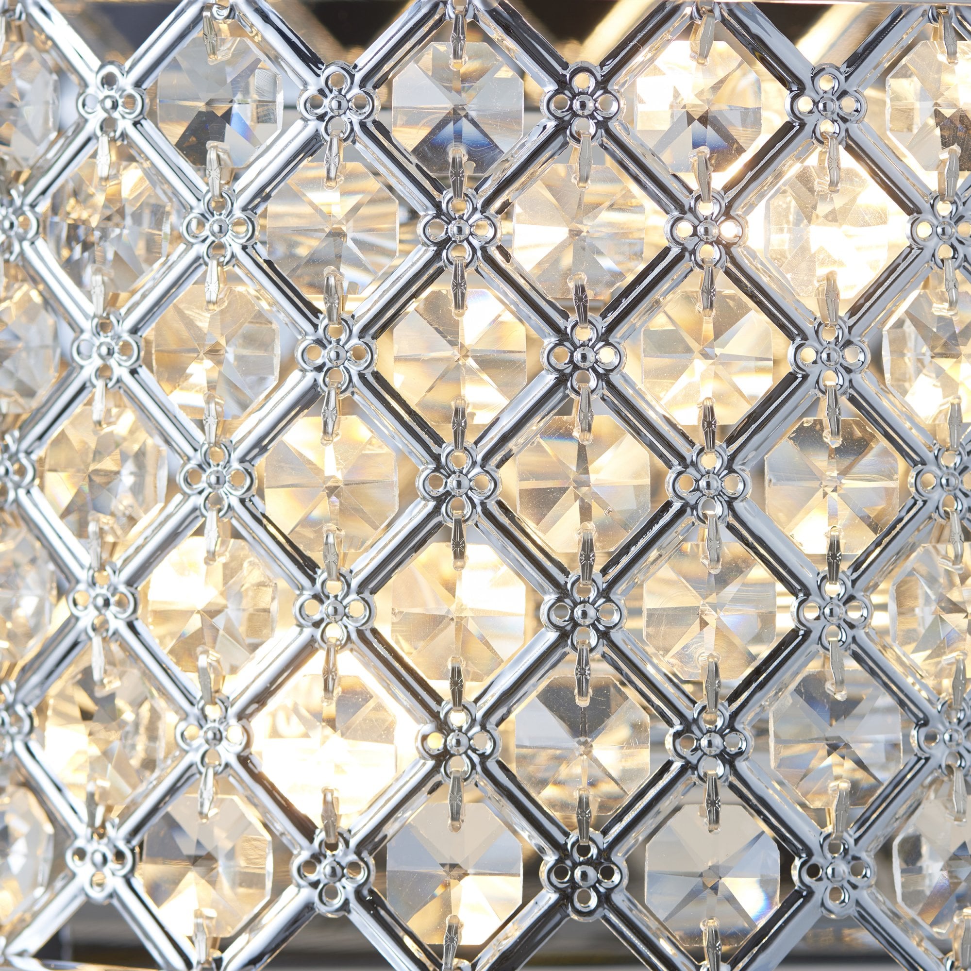 Endon Hudson 2 Light Wall Light  - Chrome Plate & Clear Crystal