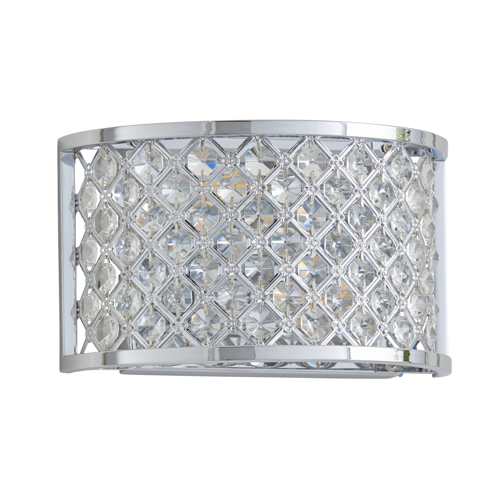 Endon Hudson 2 Light Wall Light  - Chrome Plate & Clear Crystal