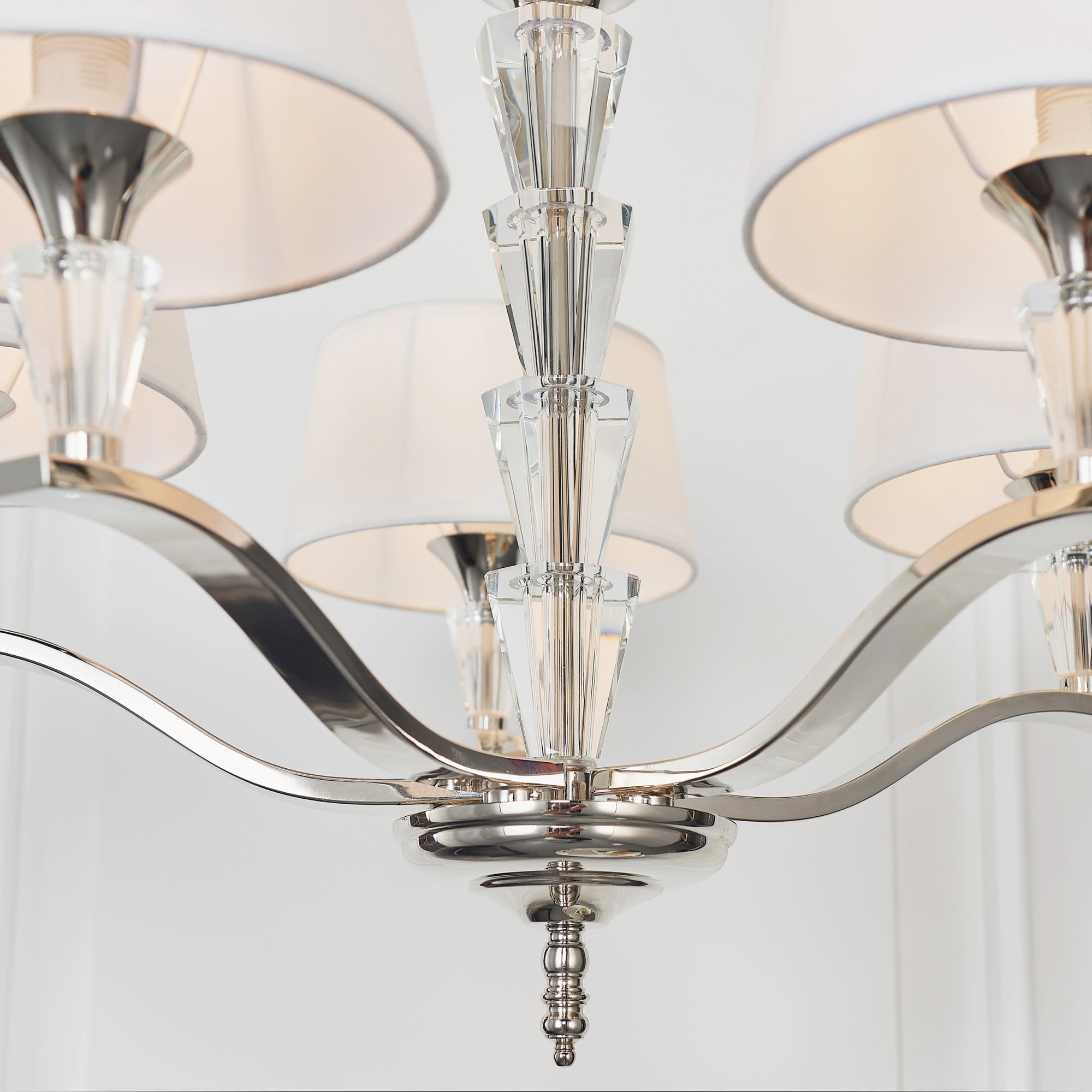 Endon Fiennes 5 Light Pendant - Chrome Plate & Vintage White Fabric