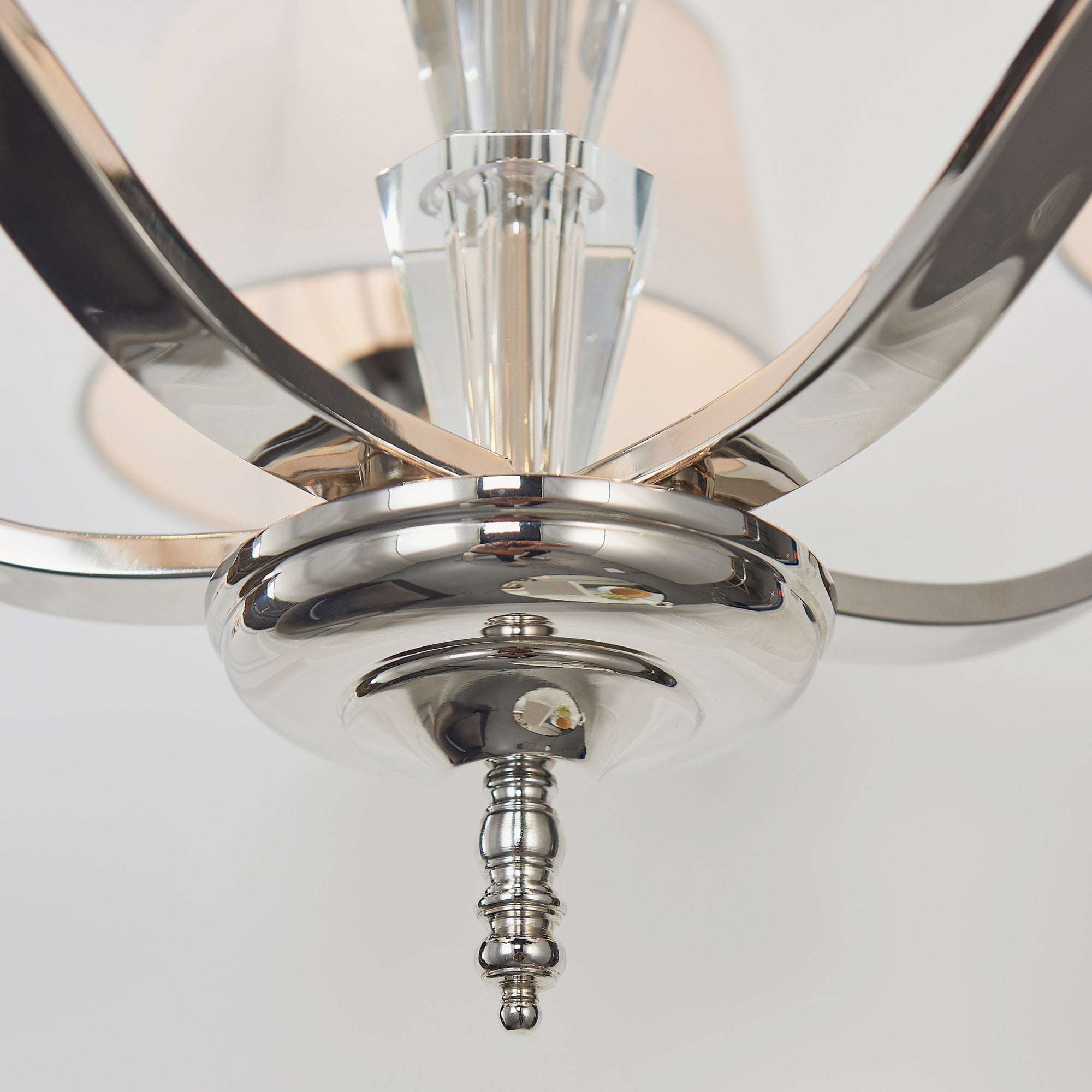 Endon Fiennes 5 Light Pendant - Chrome Plate & Vintage White Fabric