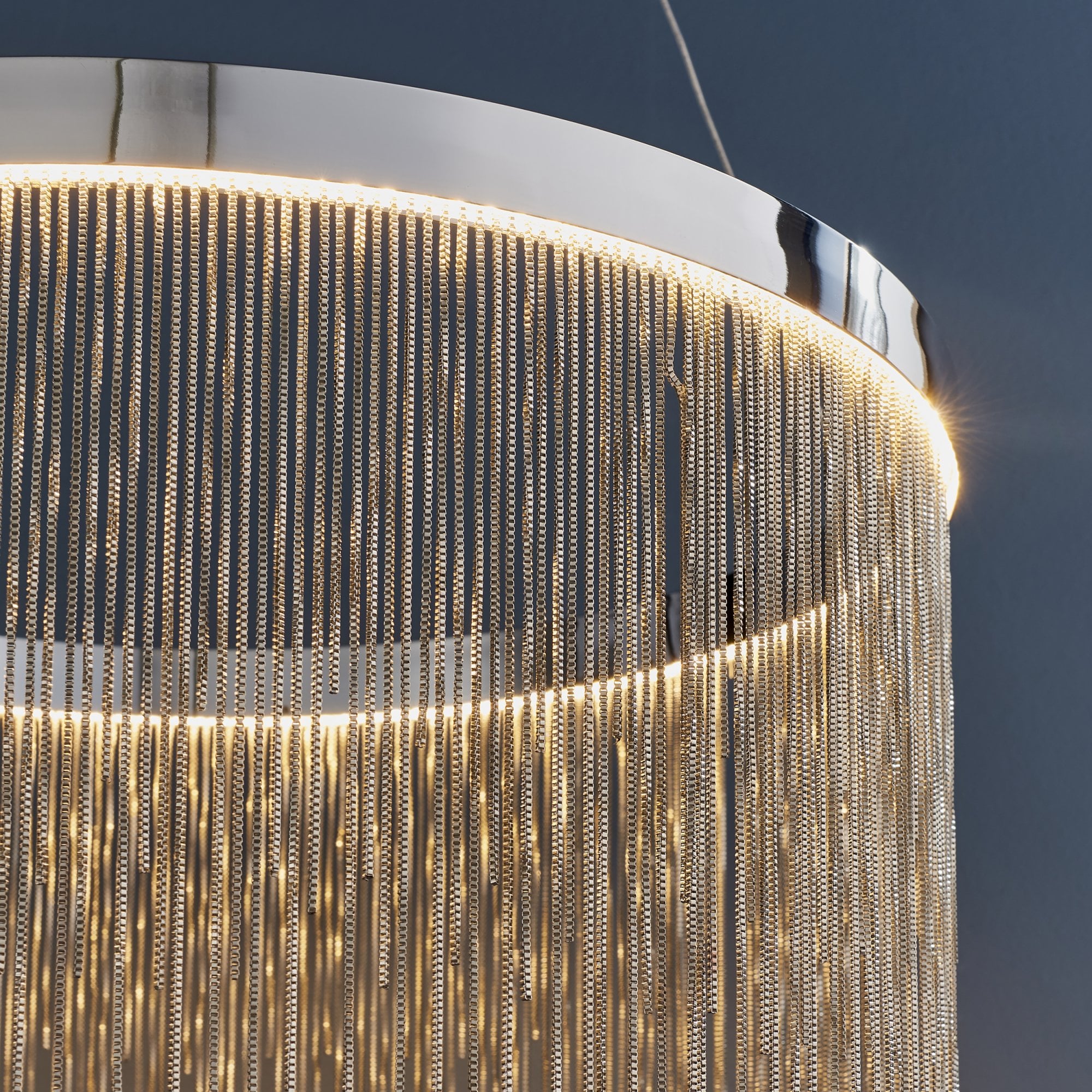 Endon Zelma Single Light Pendant - Chrome Plate & Silver Effect Chain