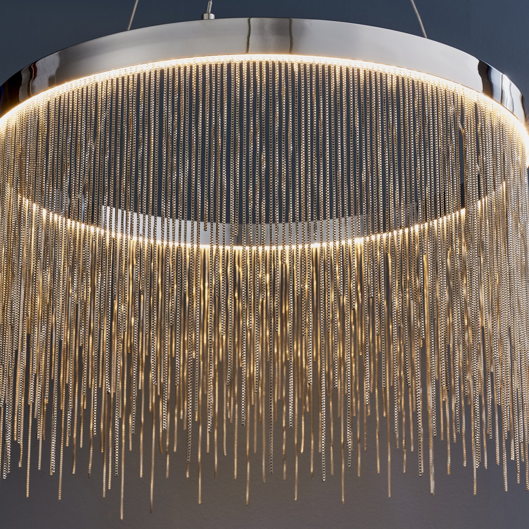 Endon Zelma Single Light Pendant - Chrome Plate & Silver Effect Chain
