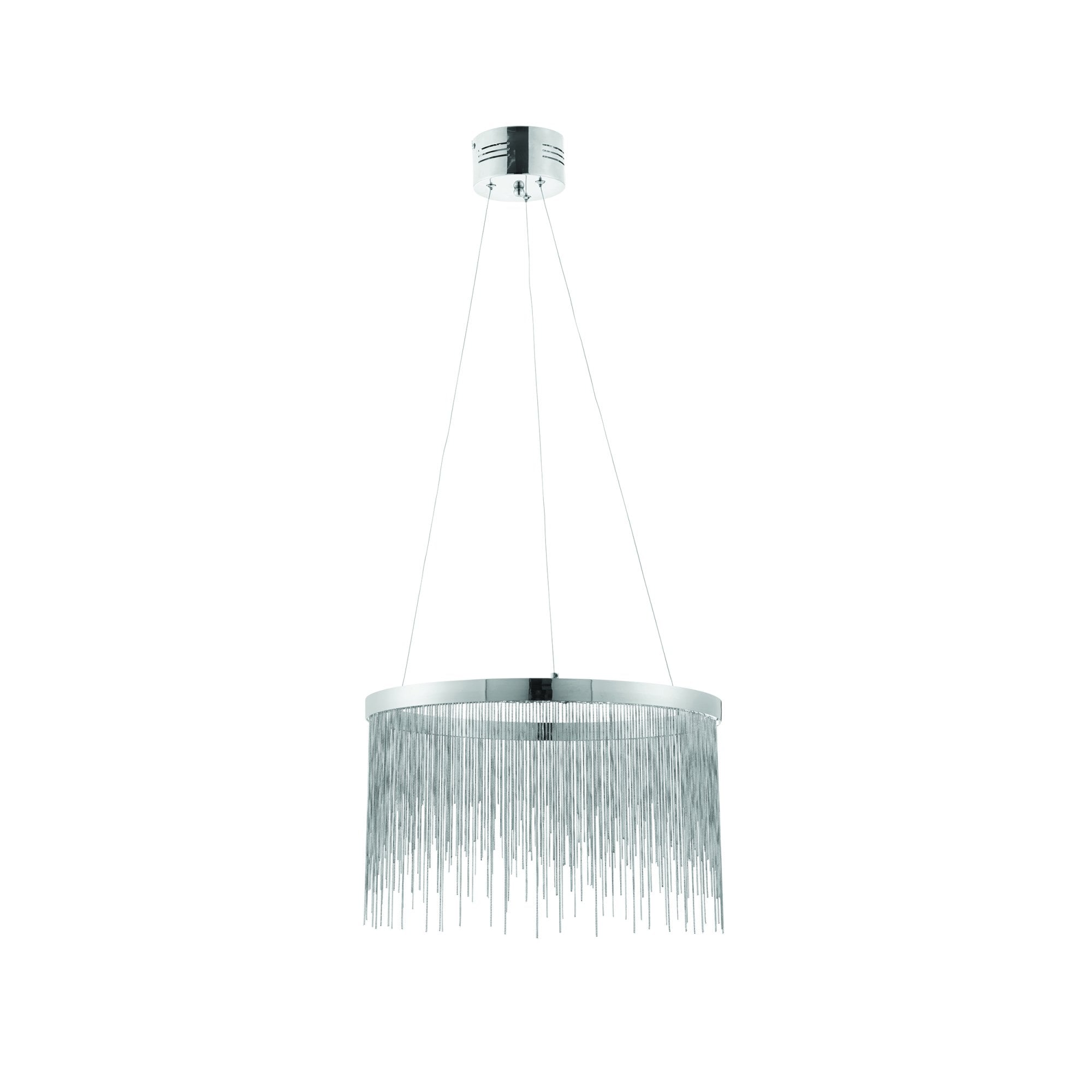 Endon Zelma Single Light Pendant - Chrome Plate & Silver Effect Chain