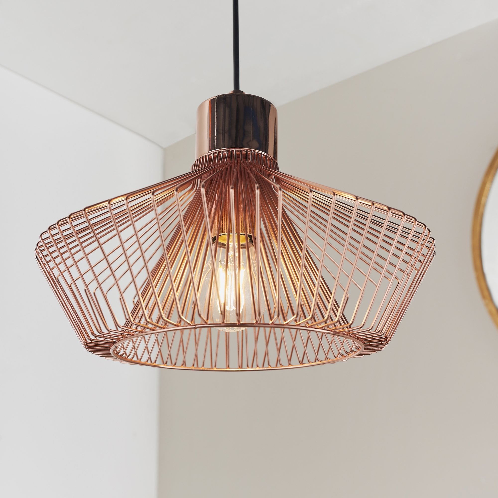 Endon Kimberley Single Light Pendant - Copper Plate