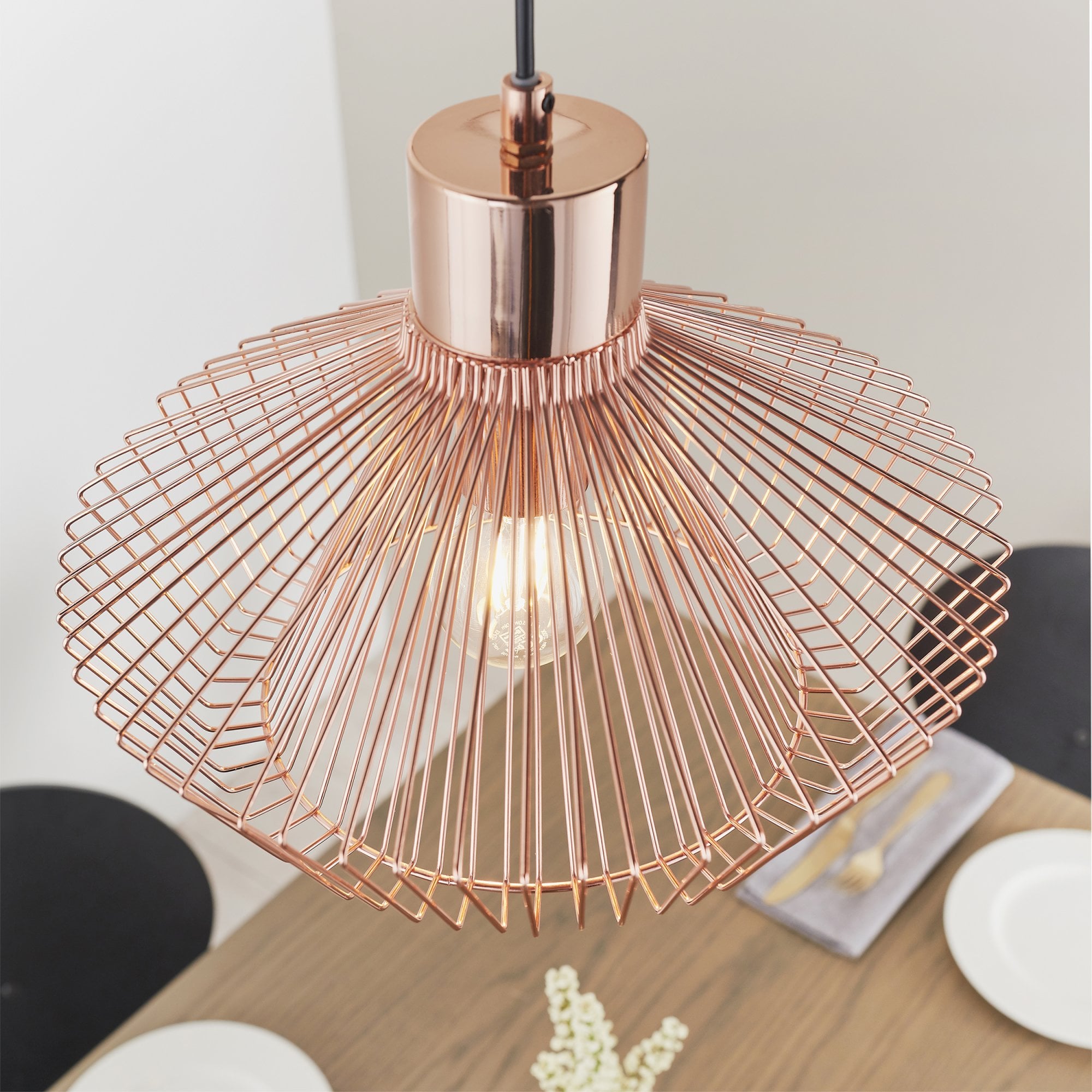 Endon Kimberley Single Light Pendant - Copper Plate