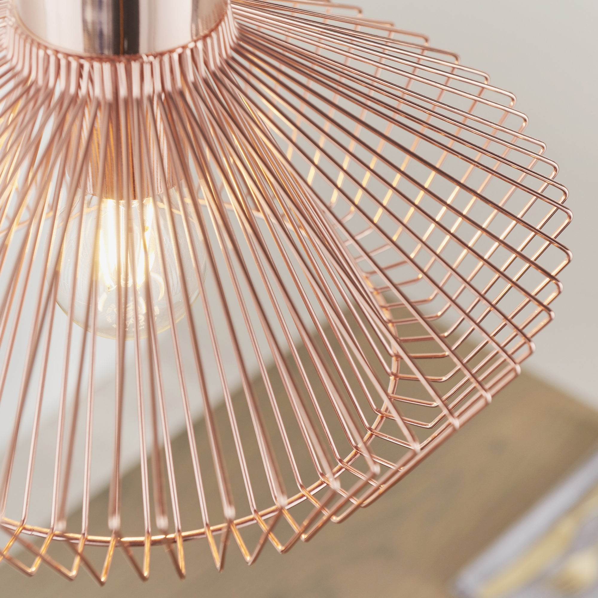Endon Kimberley Single Light Pendant - Copper Plate