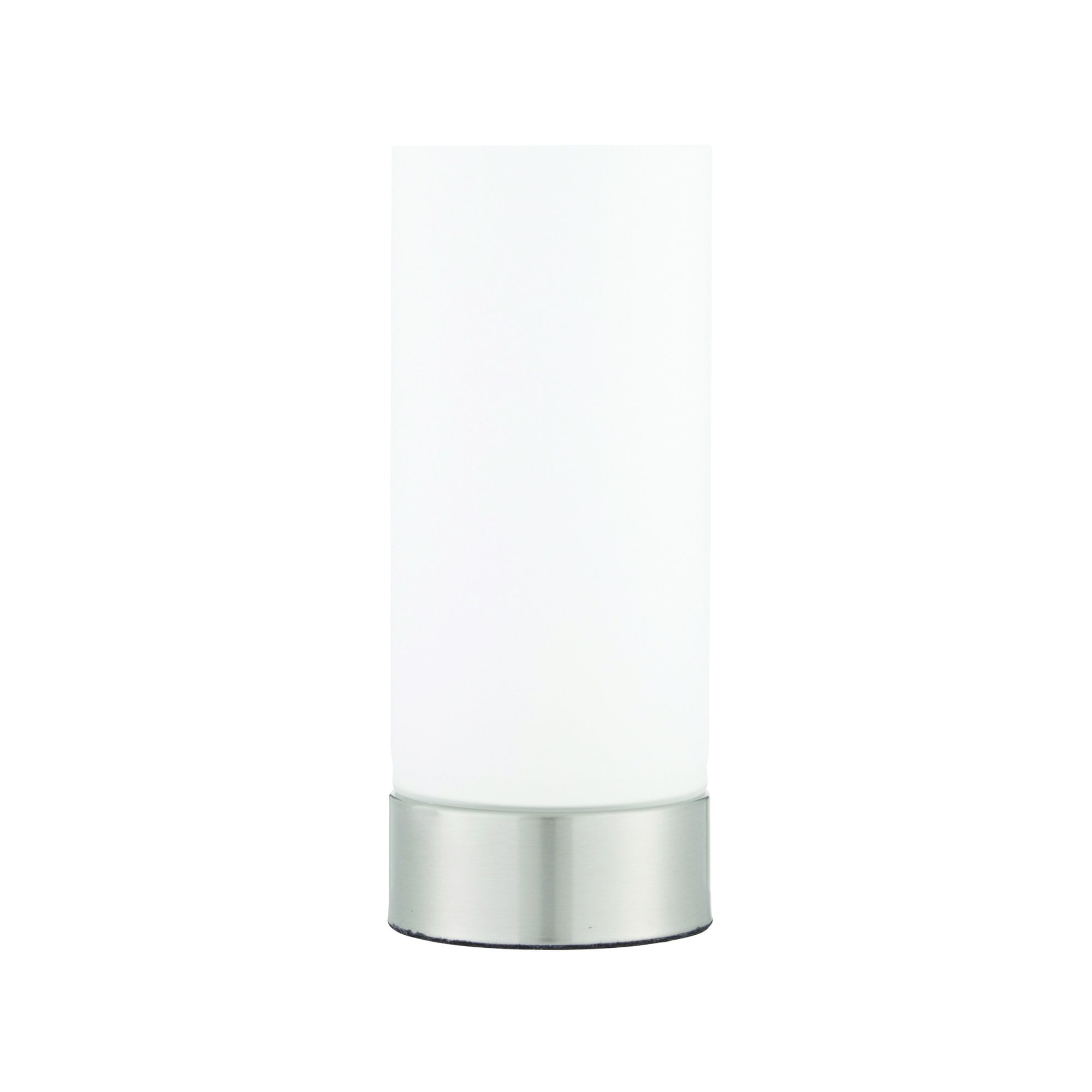 Endon Dara Single Light USB Table Lamp - Brushed Nickel Plate & Opal Glass