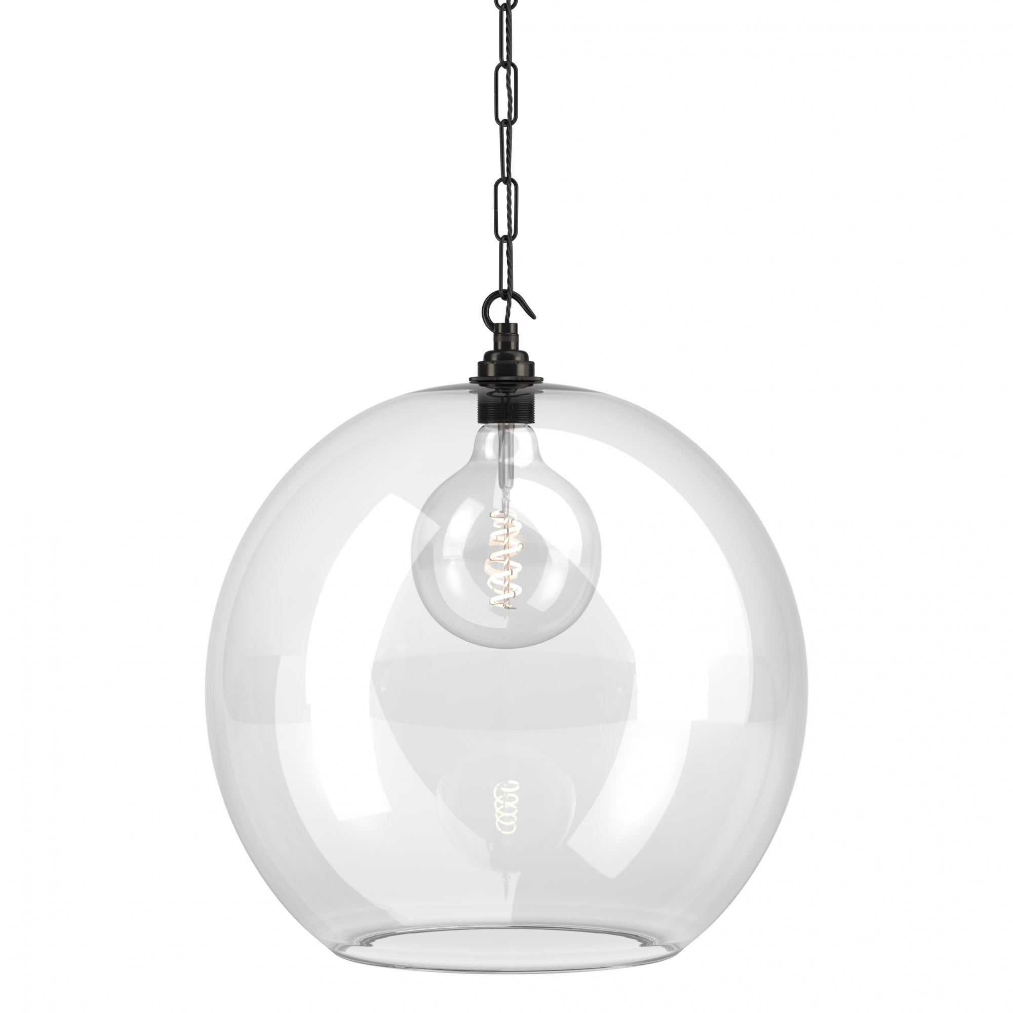 Fritz Fryer Hereford Clear Glass Globe Pendant Light - XXL (Various Colour Options)