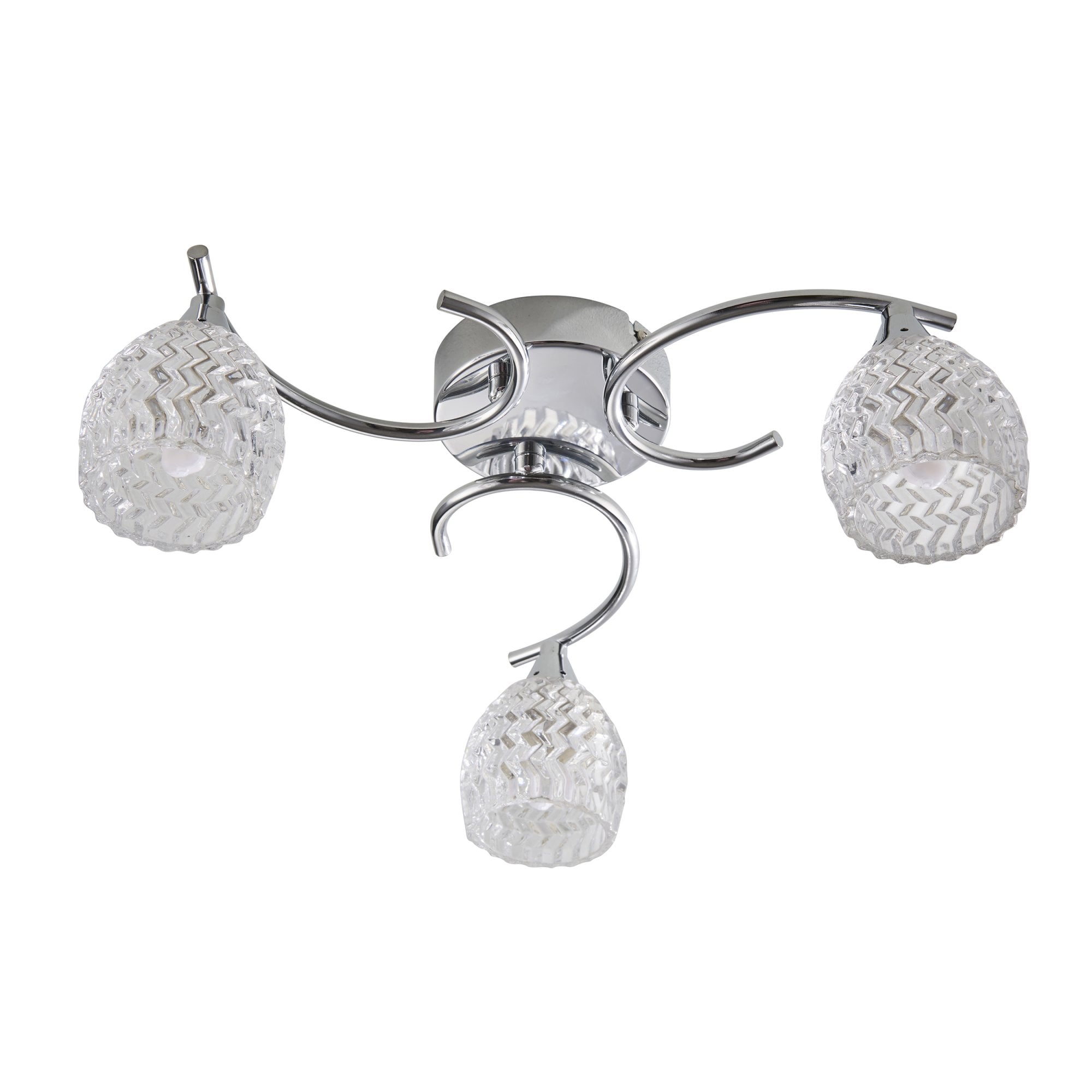 Endon Boyer 3 Light Semi Flush Fitting - Chrome Plate & Clear Glass