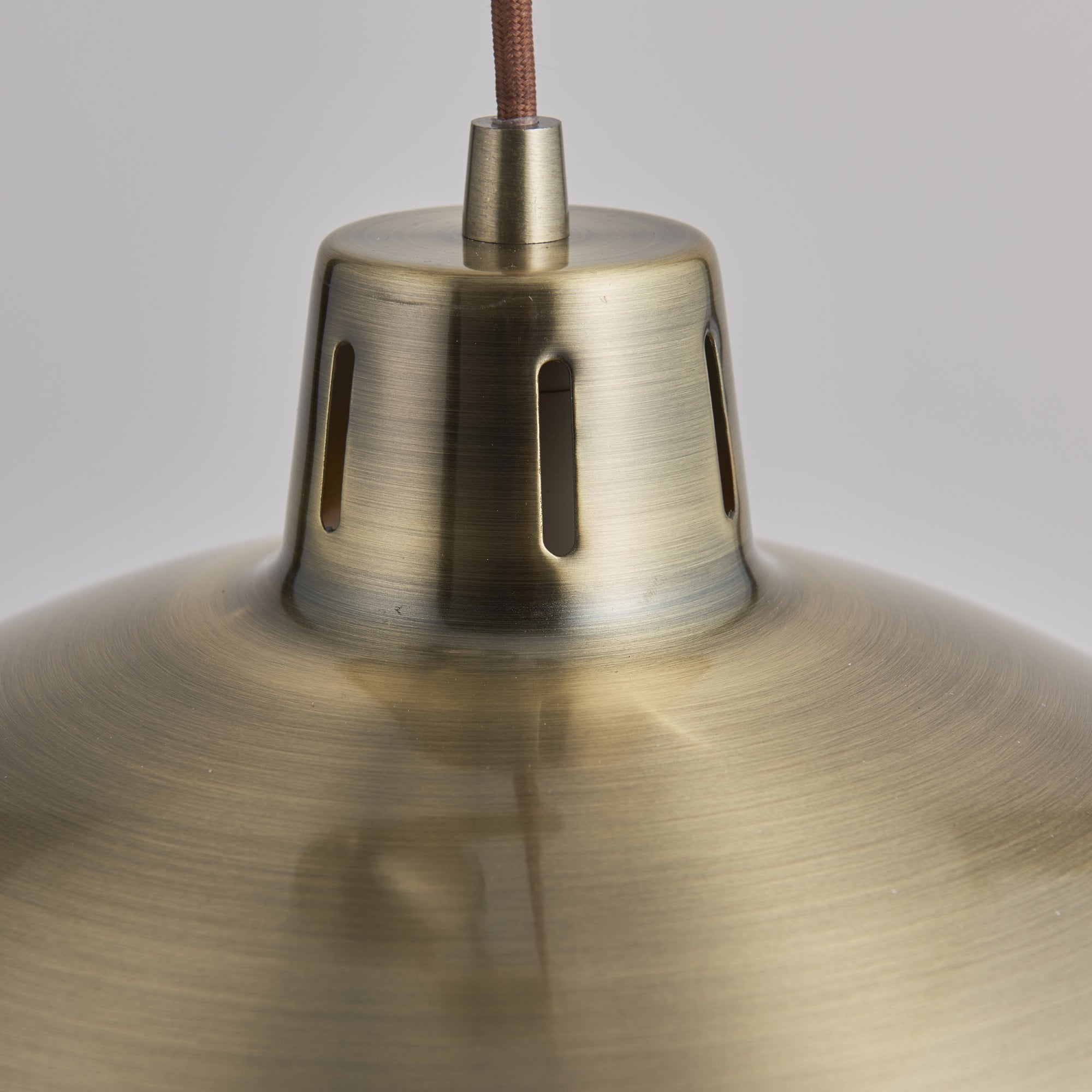 Endon Polka Single Light Pendant - Antique Brass Plate