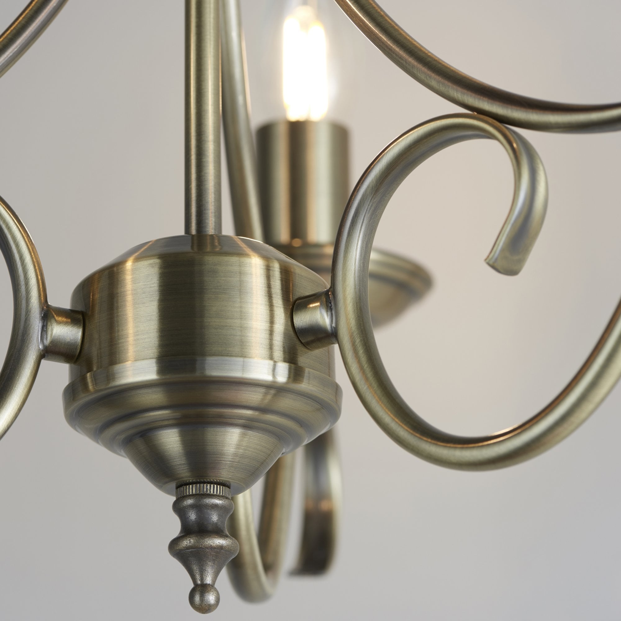 Endon Bernice 3 Light Pendant - Antique Brass Plate