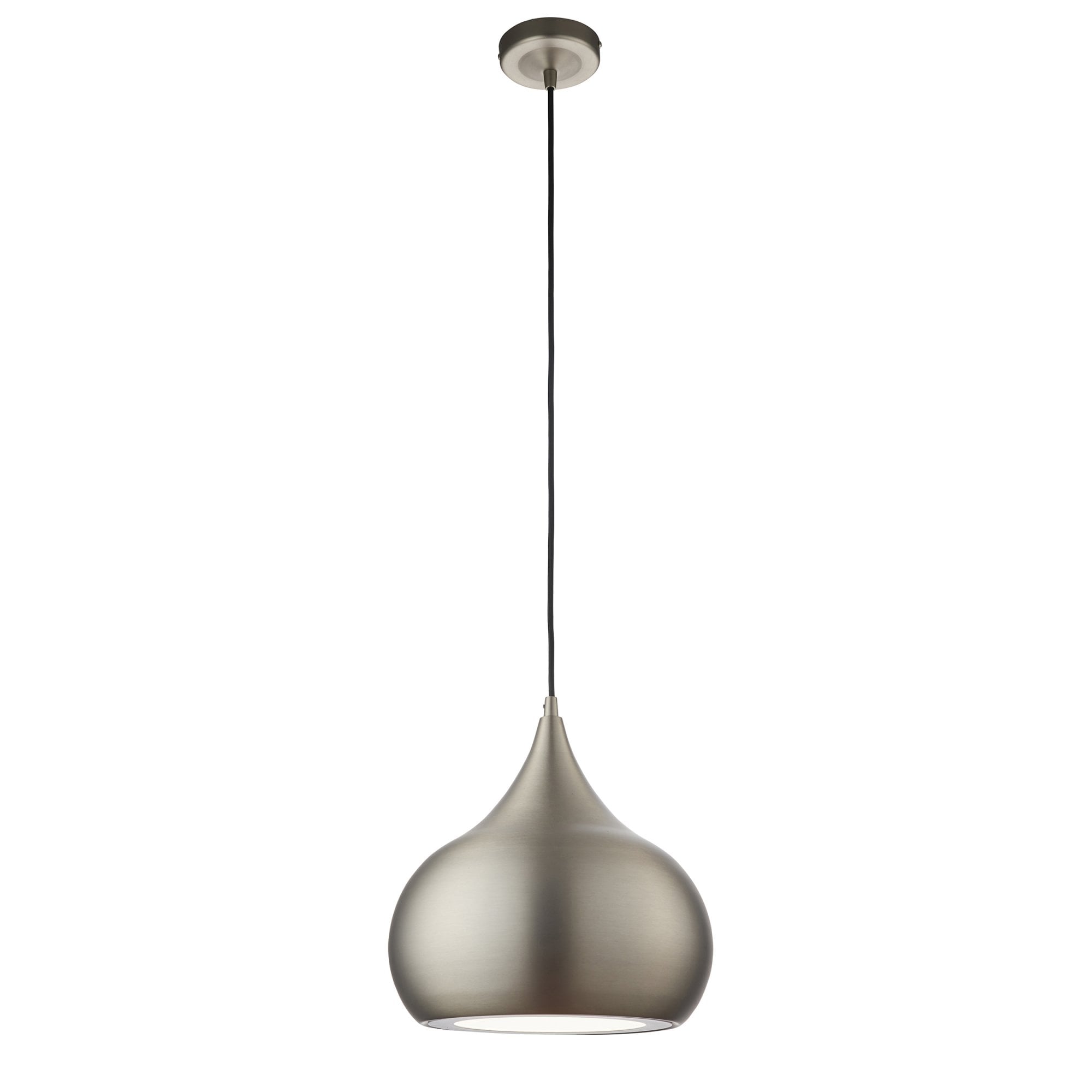 Endon Brosnan Single Light Pendant - Matt Nickel Plate
