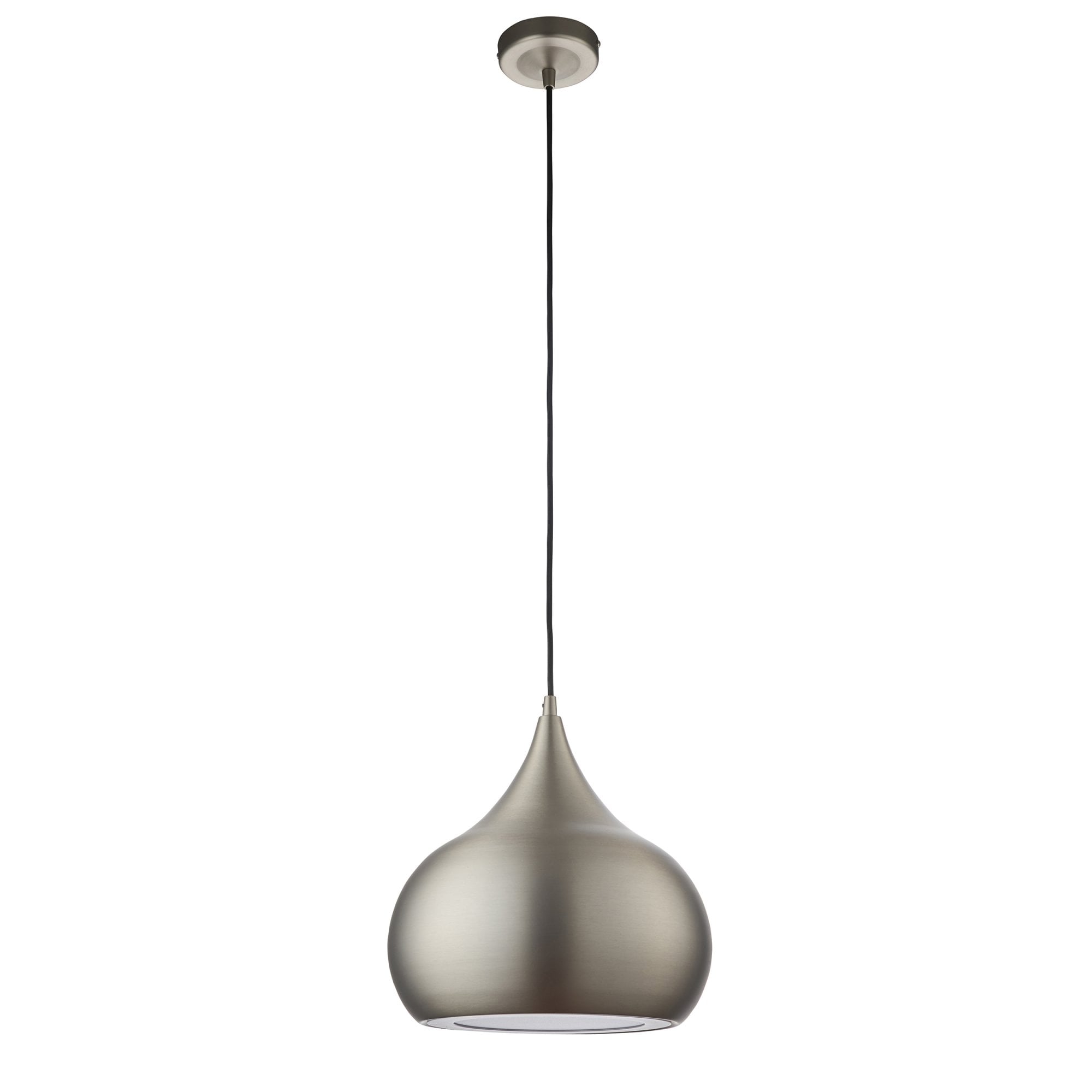 Endon Brosnan Single Light Pendant - Matt Nickel Plate