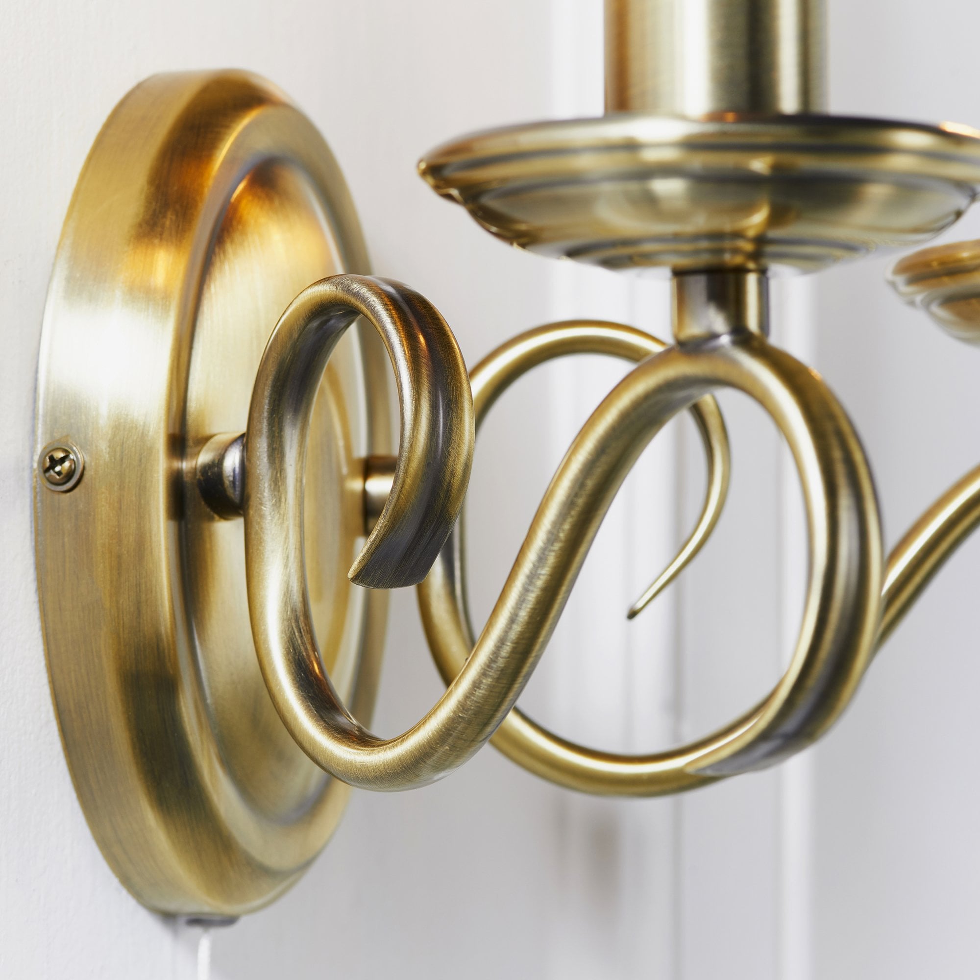 Endon Bernice 2 Light Wall Light - Antique Brass Plate