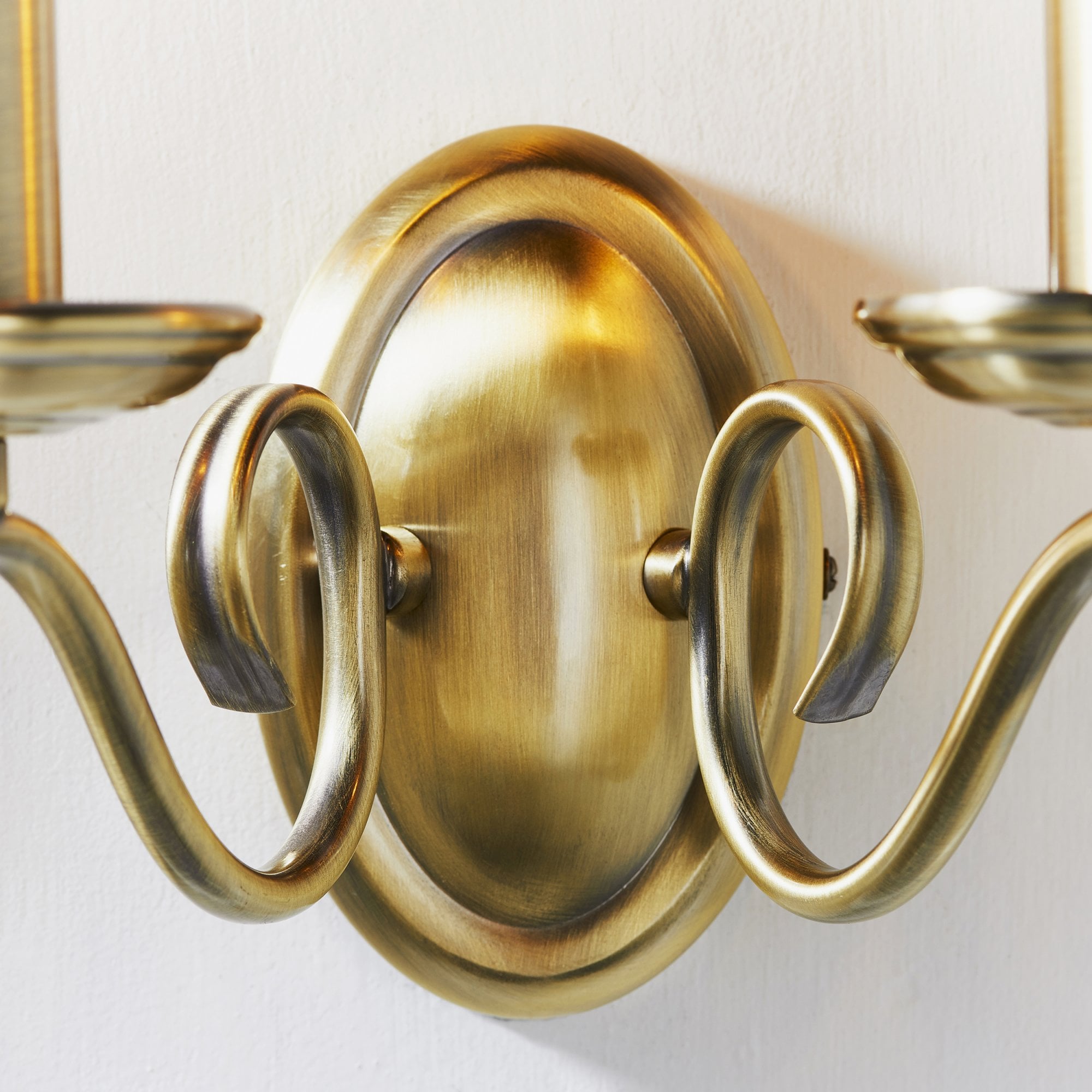 Endon Bernice 2 Light Wall Light - Antique Brass Plate