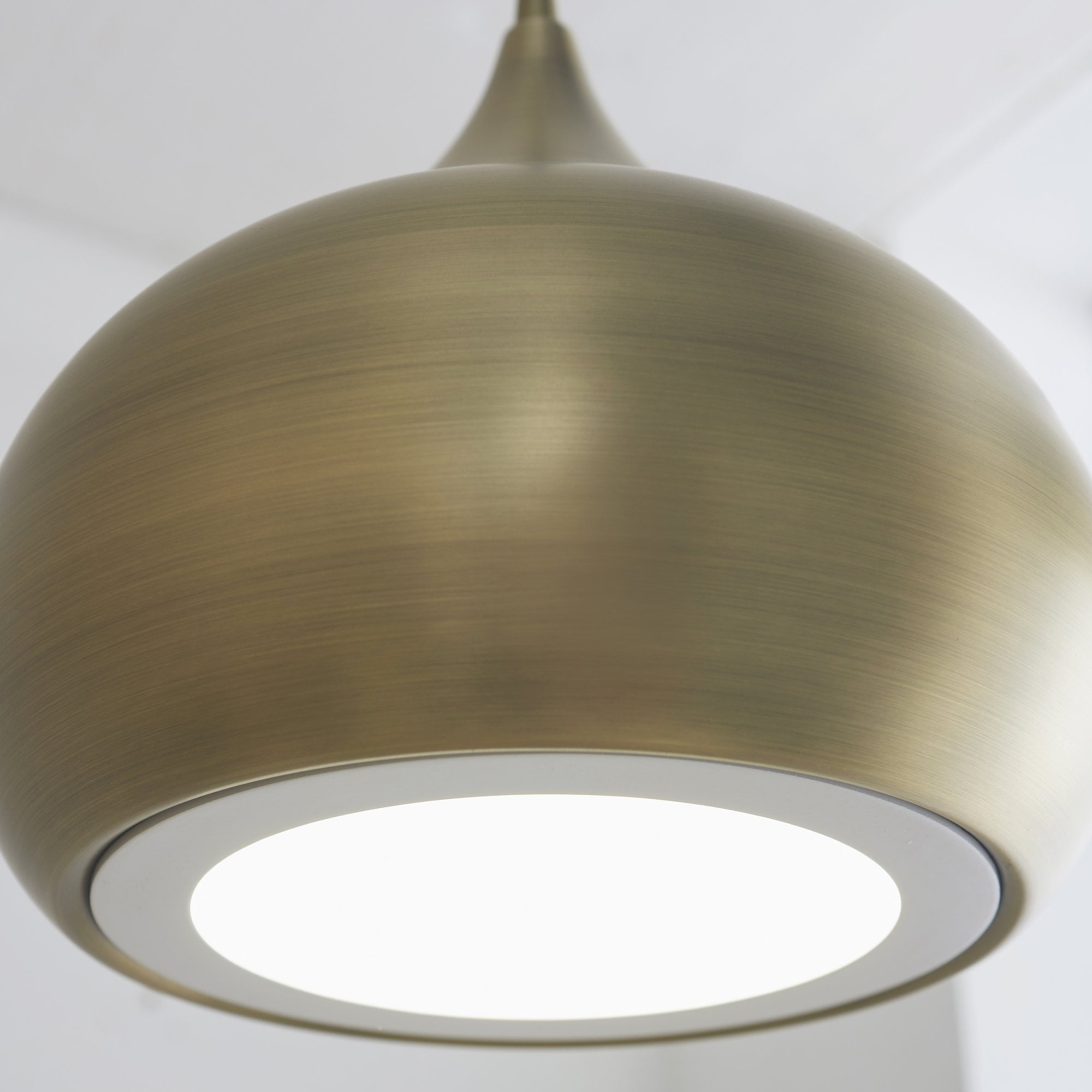 Endon Brosnan Single Light Pendant - Matt Antique Brass Paint