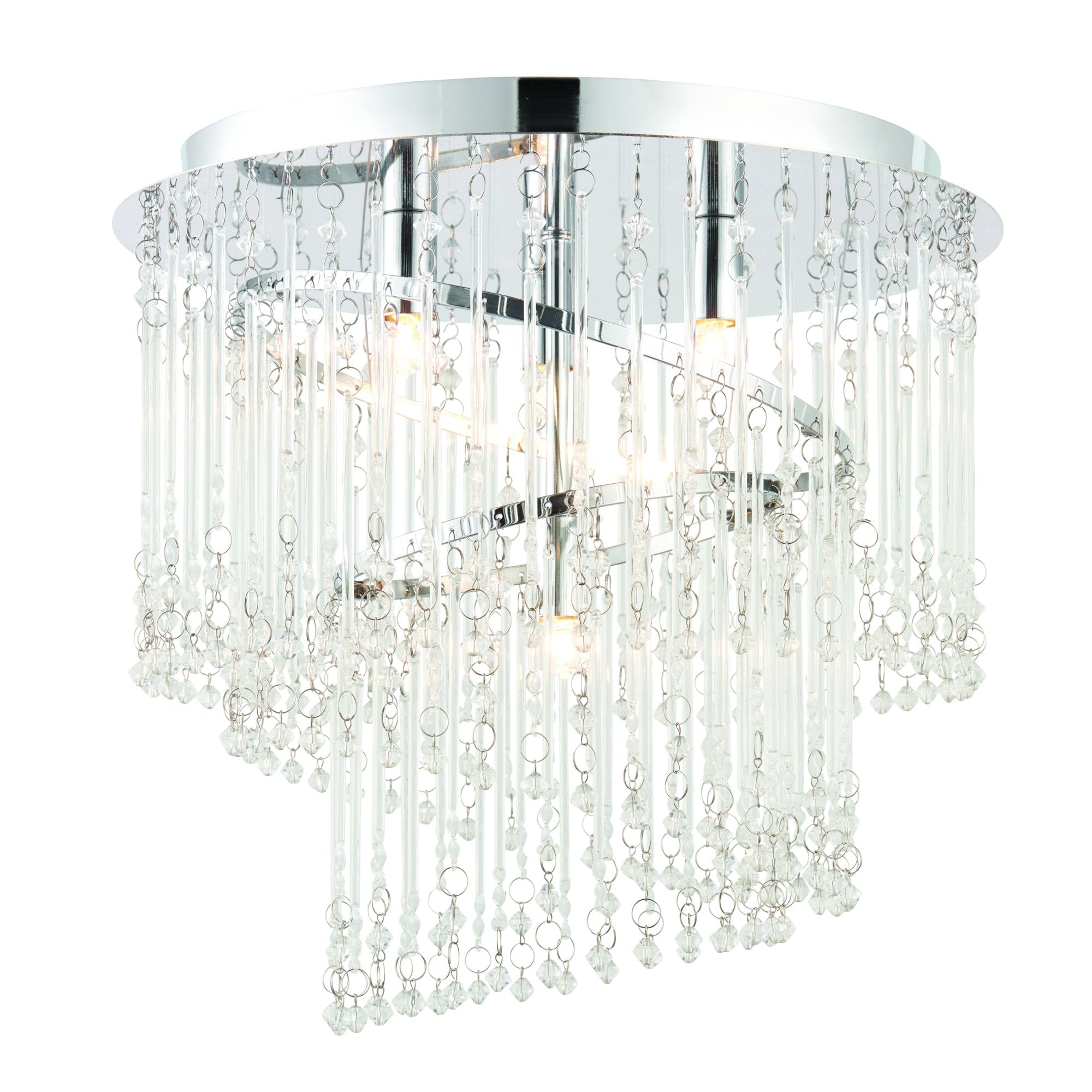 Endon Camille 4 Light Flush Fitting - Chrome Plate & Clear Glass