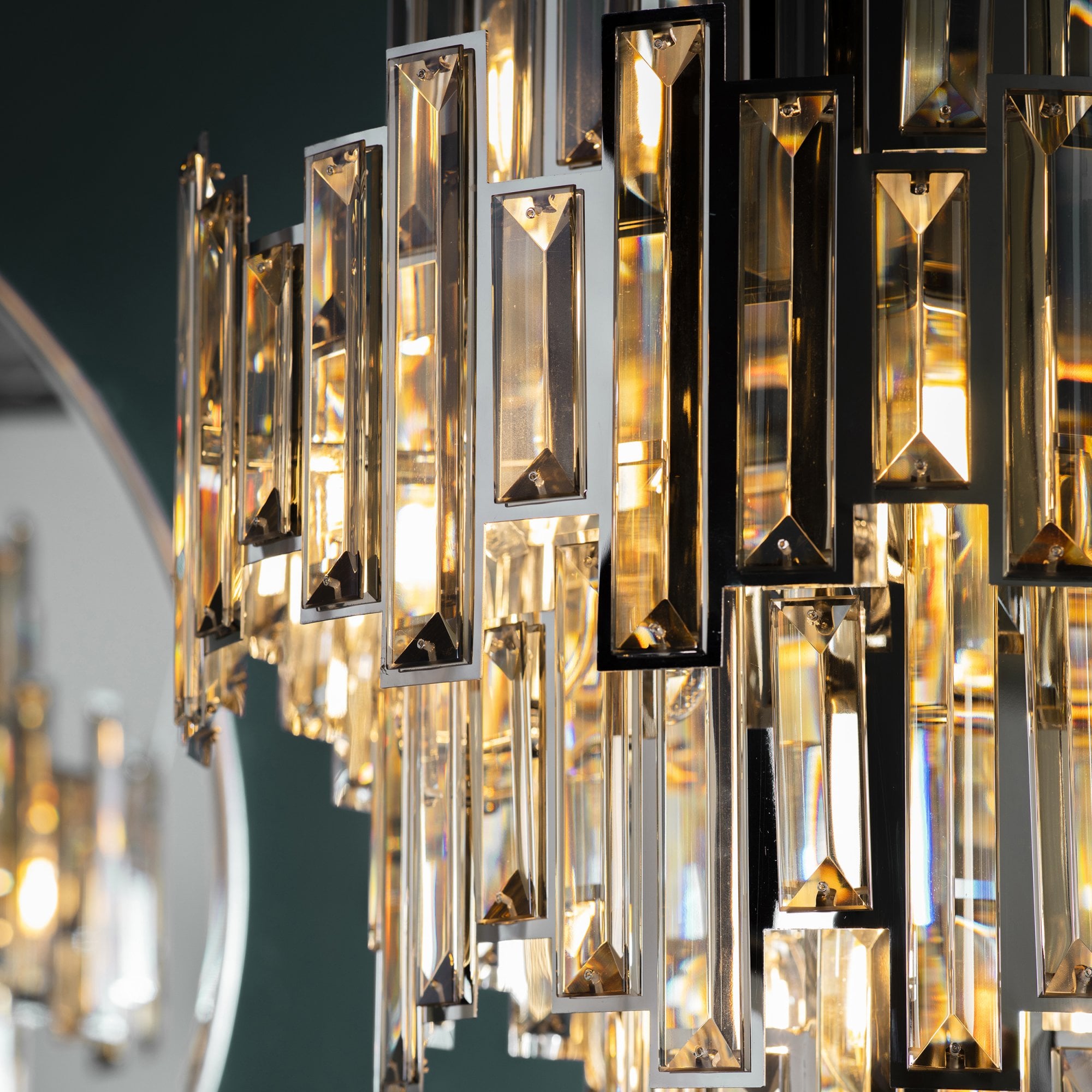 Endon Viviana 12 Light Pendant - Chrome Plate & Champagne Crystal