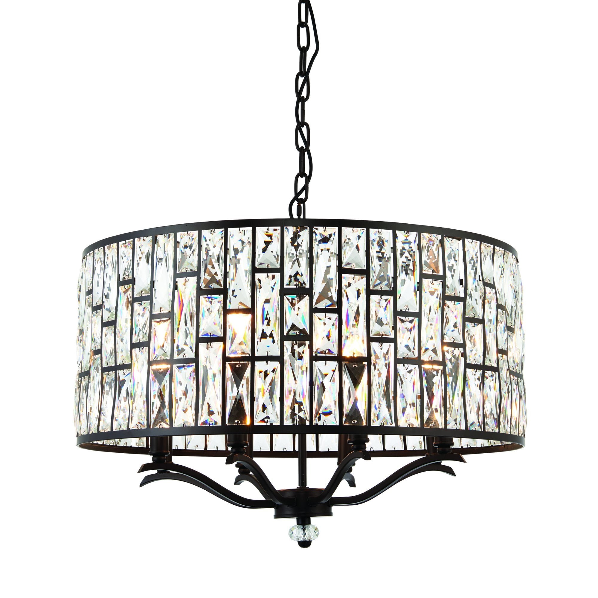 Endon Belle 8 Light Pendant - Dark Bronze & Clear Crystal Glass