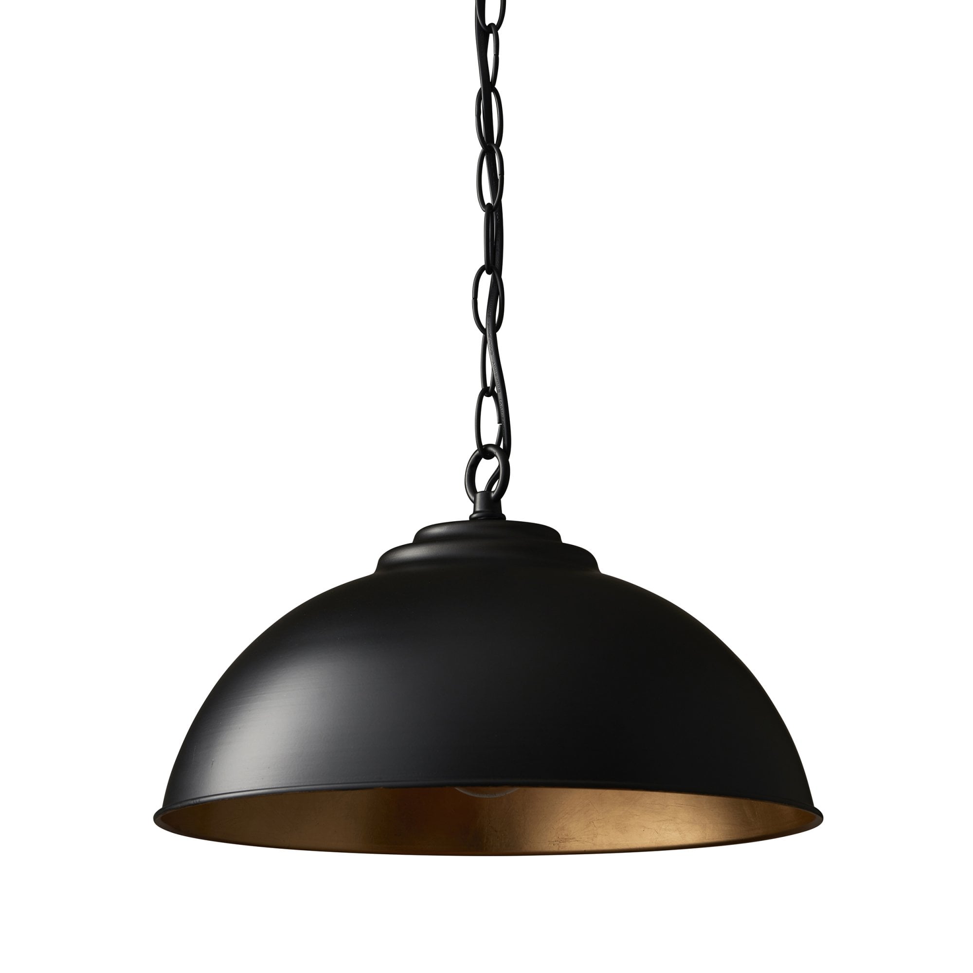 Endon Colman Single Light Pendant - Matt Black & Gold Leaf