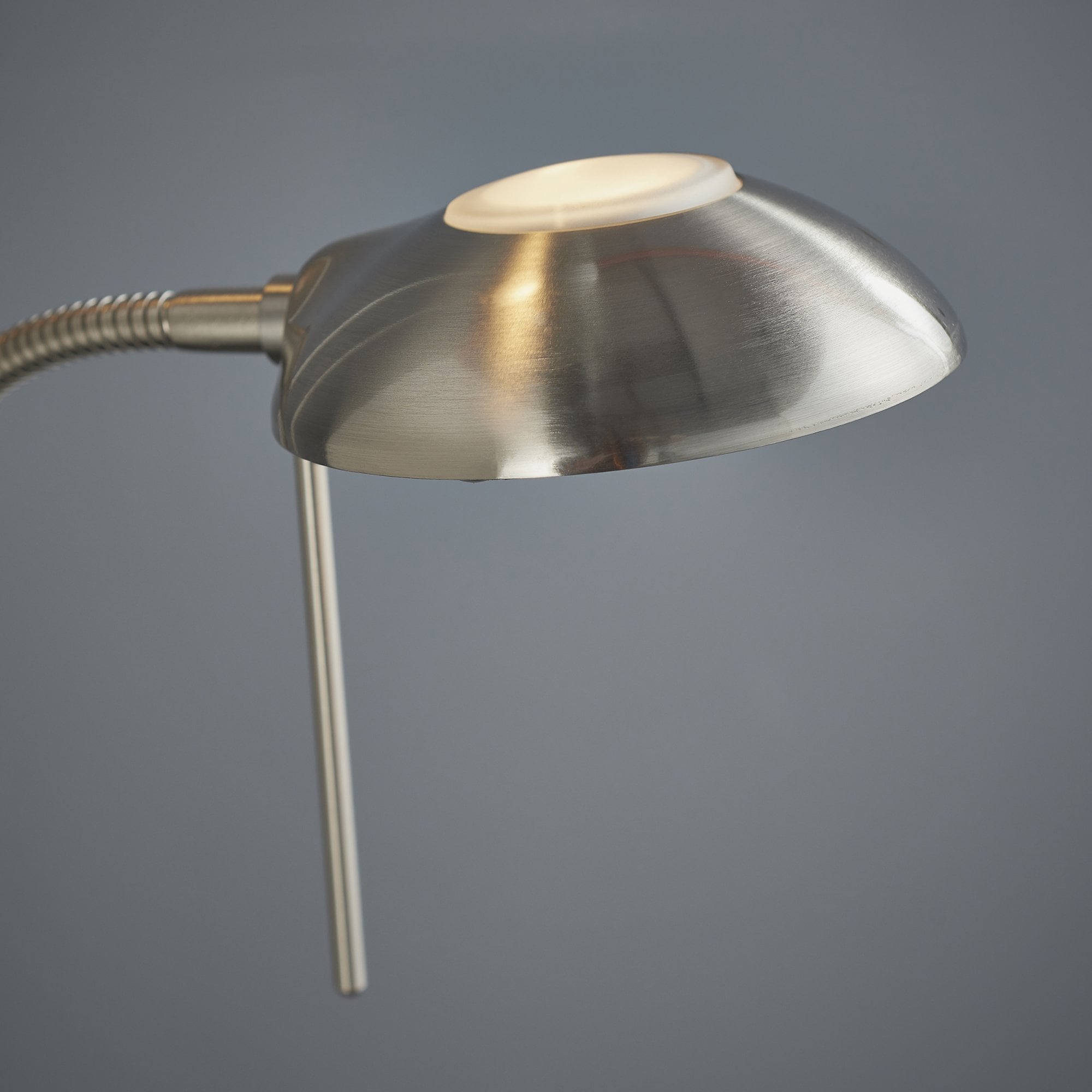 Endon Rome Single Light Floor Lamp - Satin Chrome Plate & Opal Glass