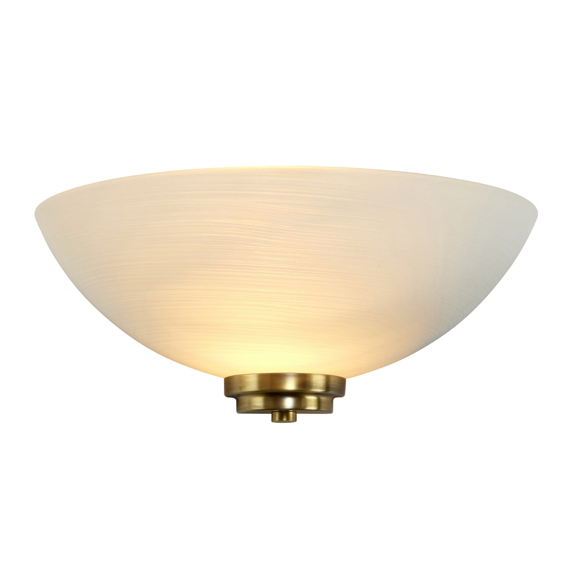 Endon Welles Single Light Wall Light - Antique Brass Plate & White Glass