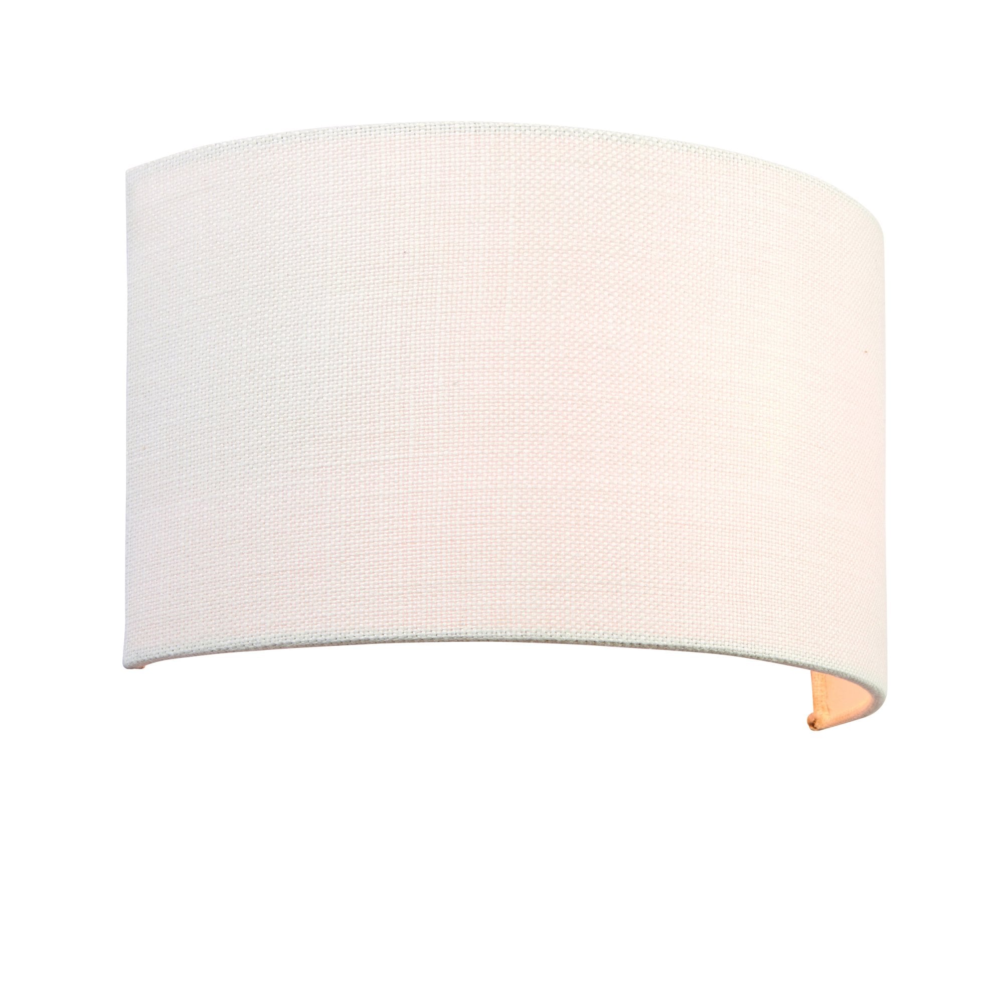 Endon Obi Single Light Wall Light - Vintage White Linen & Vintage White Polyester Cotton