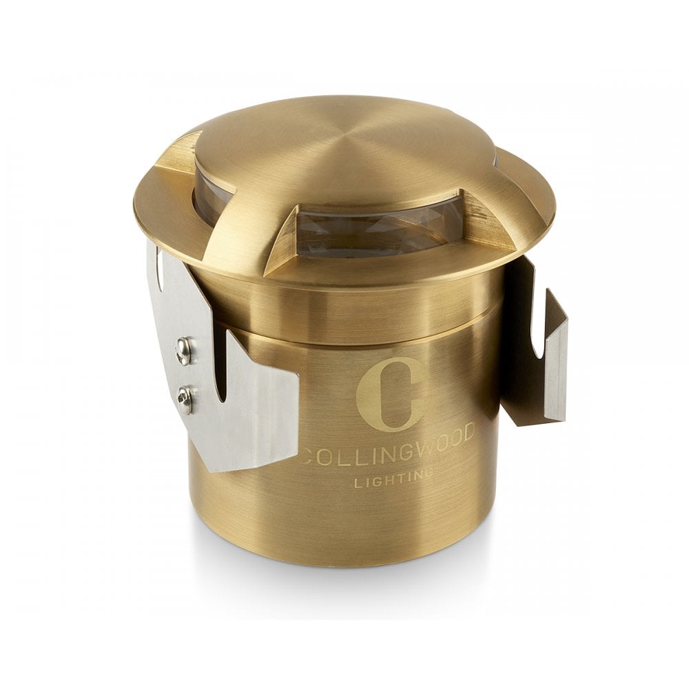 Collingwood GL200 5.7W Large Domed Marker LED Light - 4 Facet - Brass - Straight to Mains