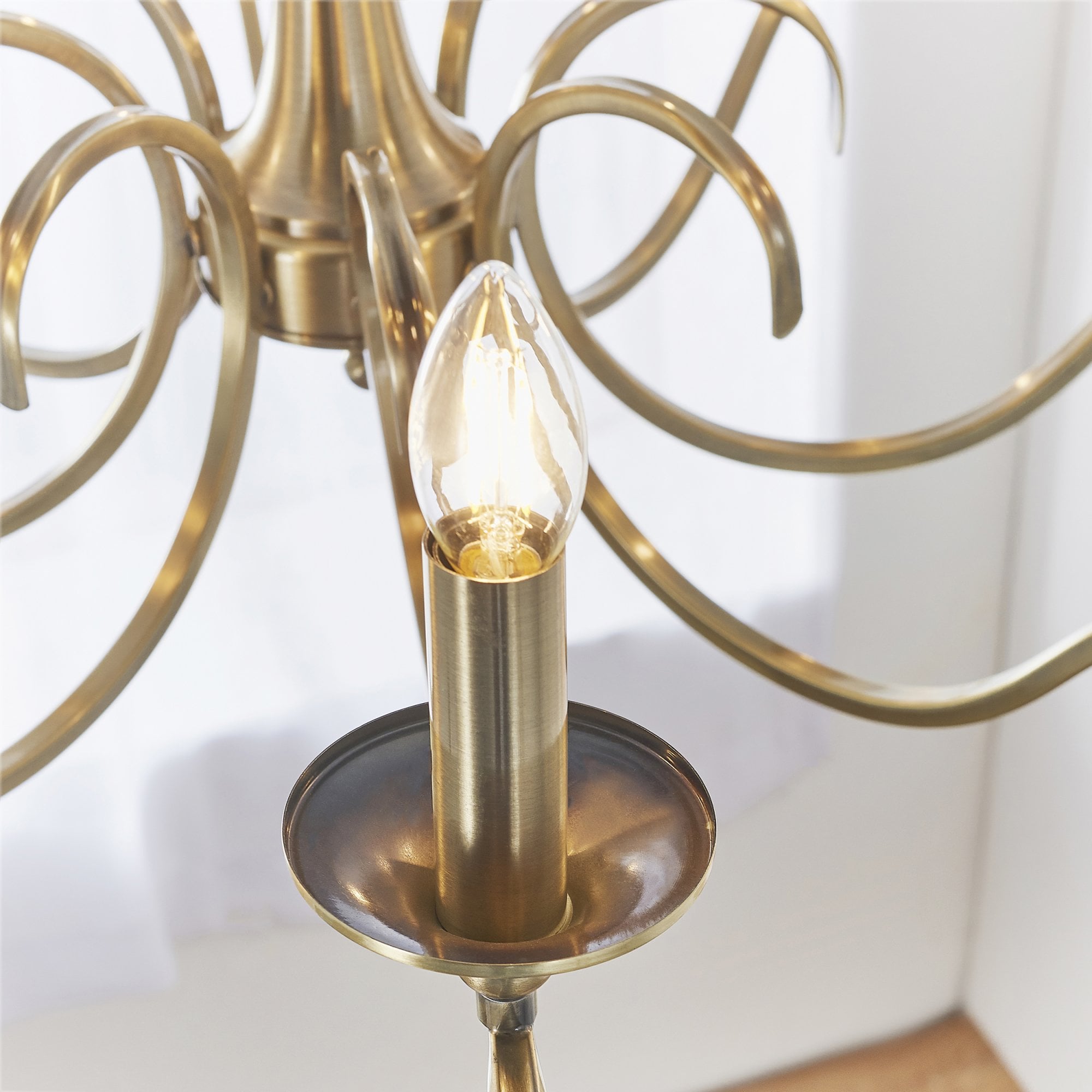Endon Kora 8 Light Pendant - Antique Brass Plate