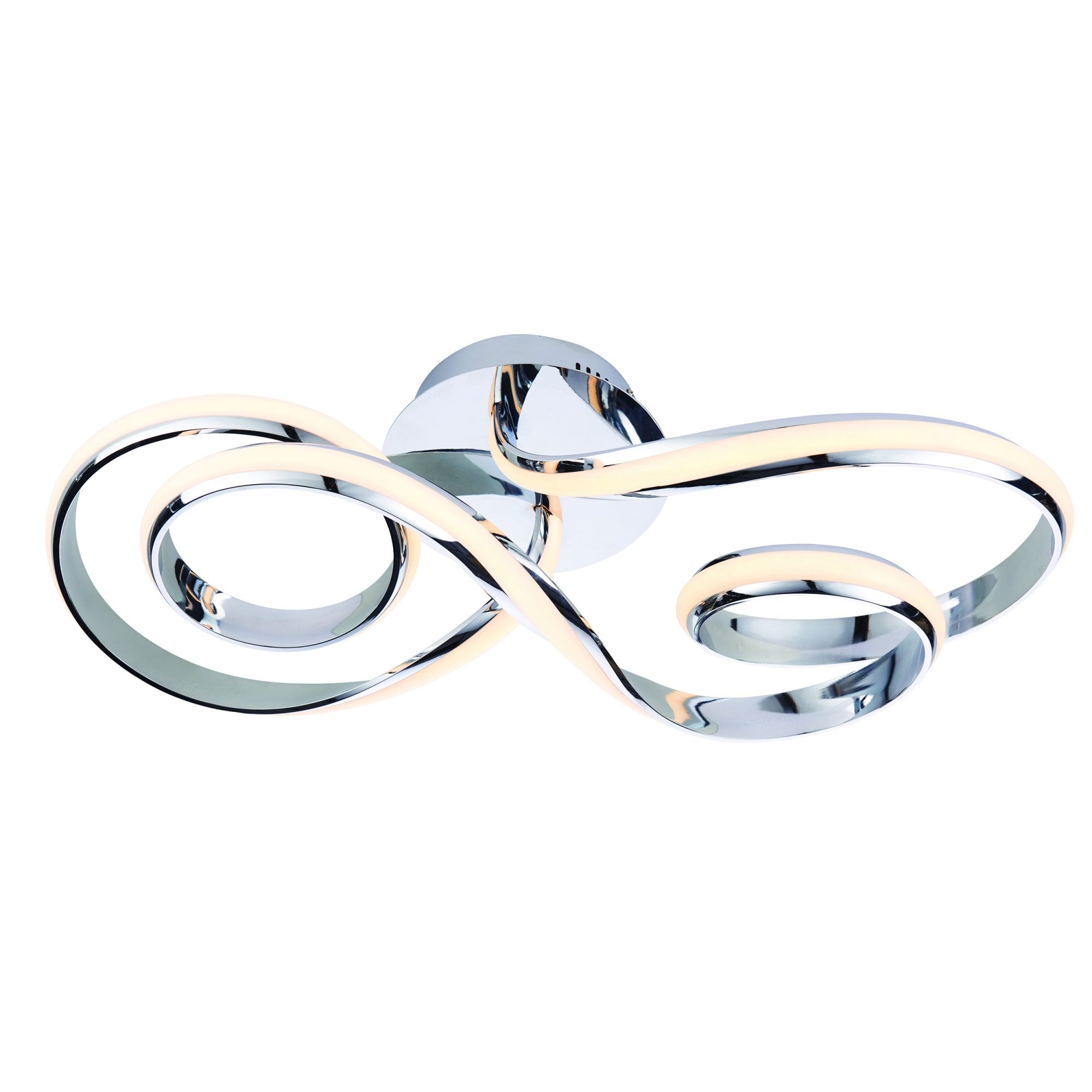 Endon Aria Single Linear Light Semi Flush Fitting - Chrome Plate