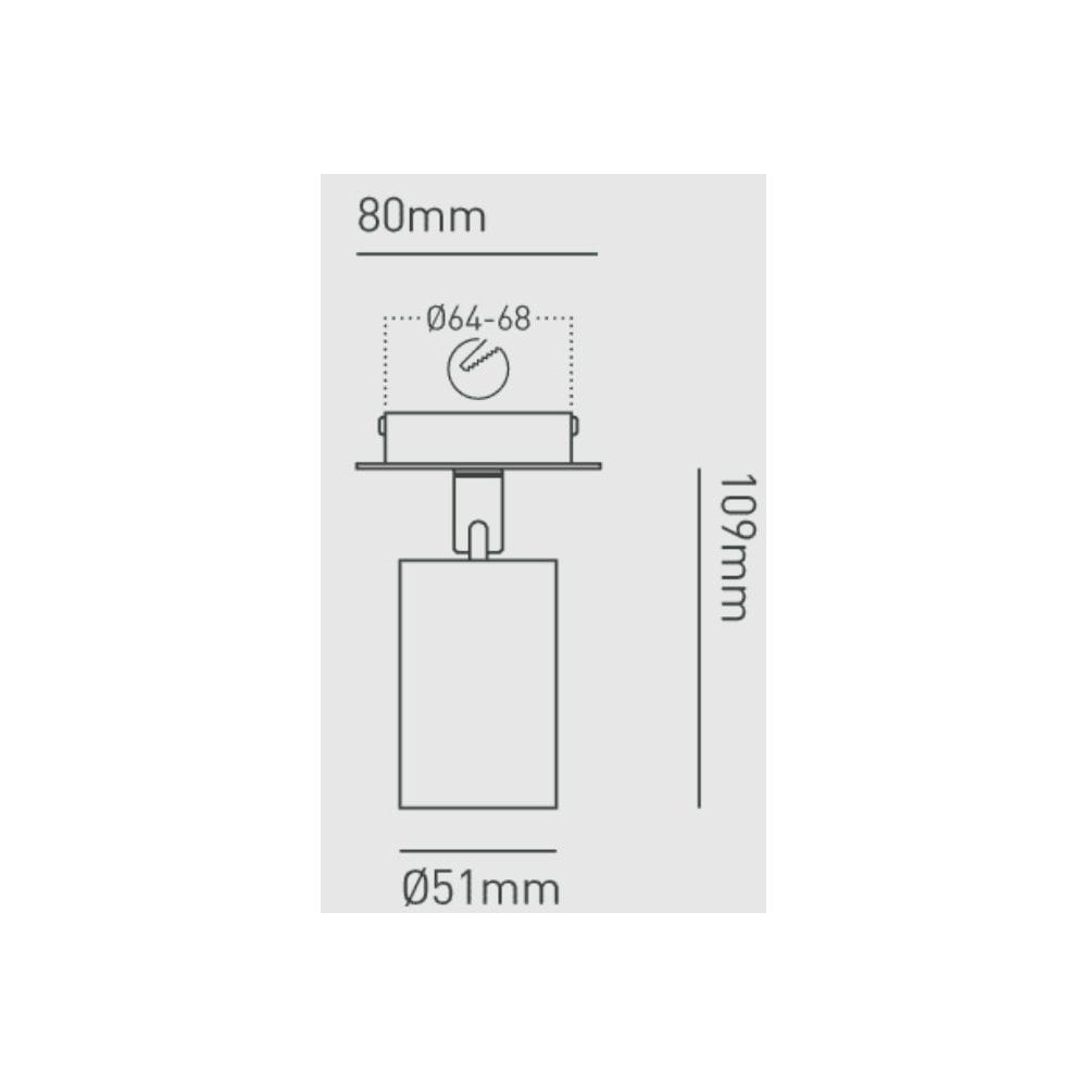 Collingwood 1901 Rotatable Spotlight Semi Recessed Mounted - All Black