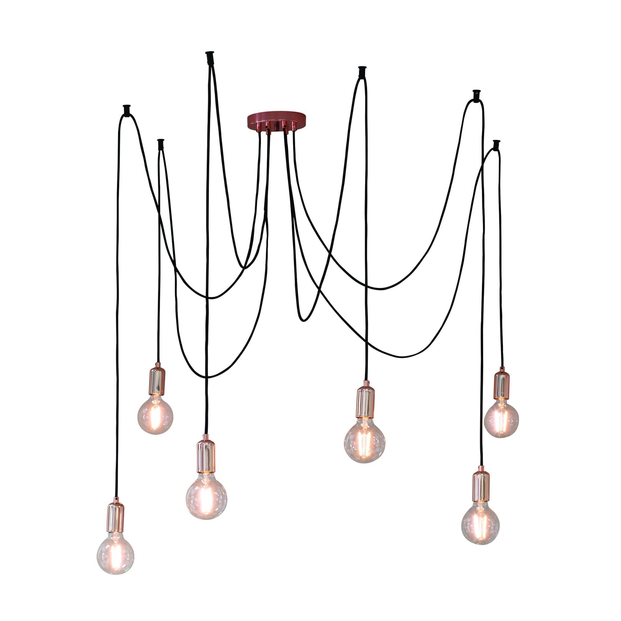 Endon Studio 6 Light Multi-Drop Pendant - Copper Plate