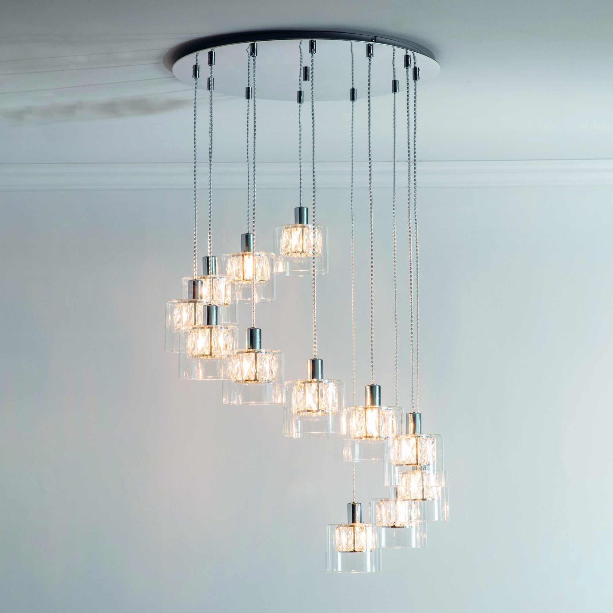 Endon Verina 12 Light Pendant - Chrome Plate & Clear Glass
