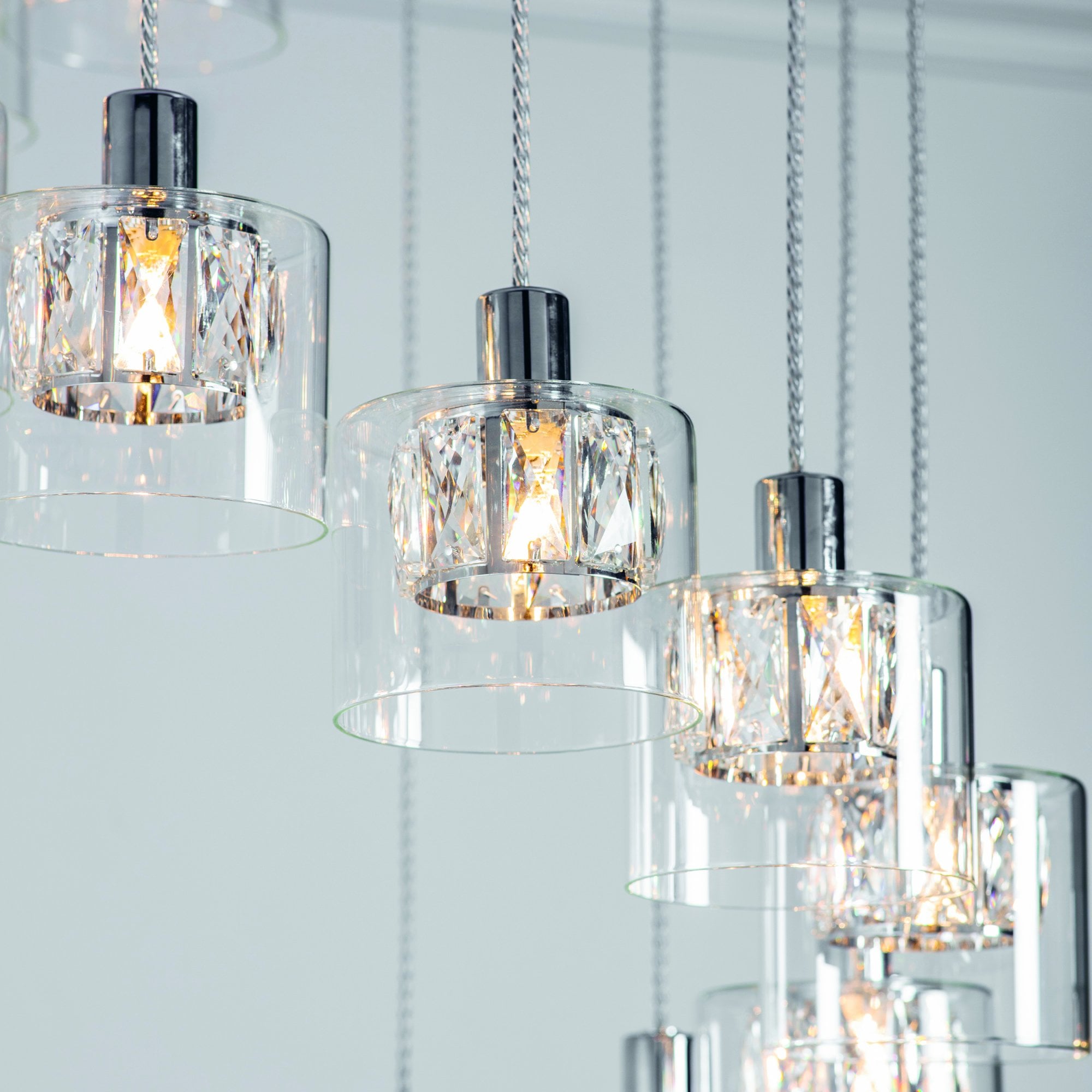 Endon Verina 12 Light Pendant - Chrome Plate & Clear Glass