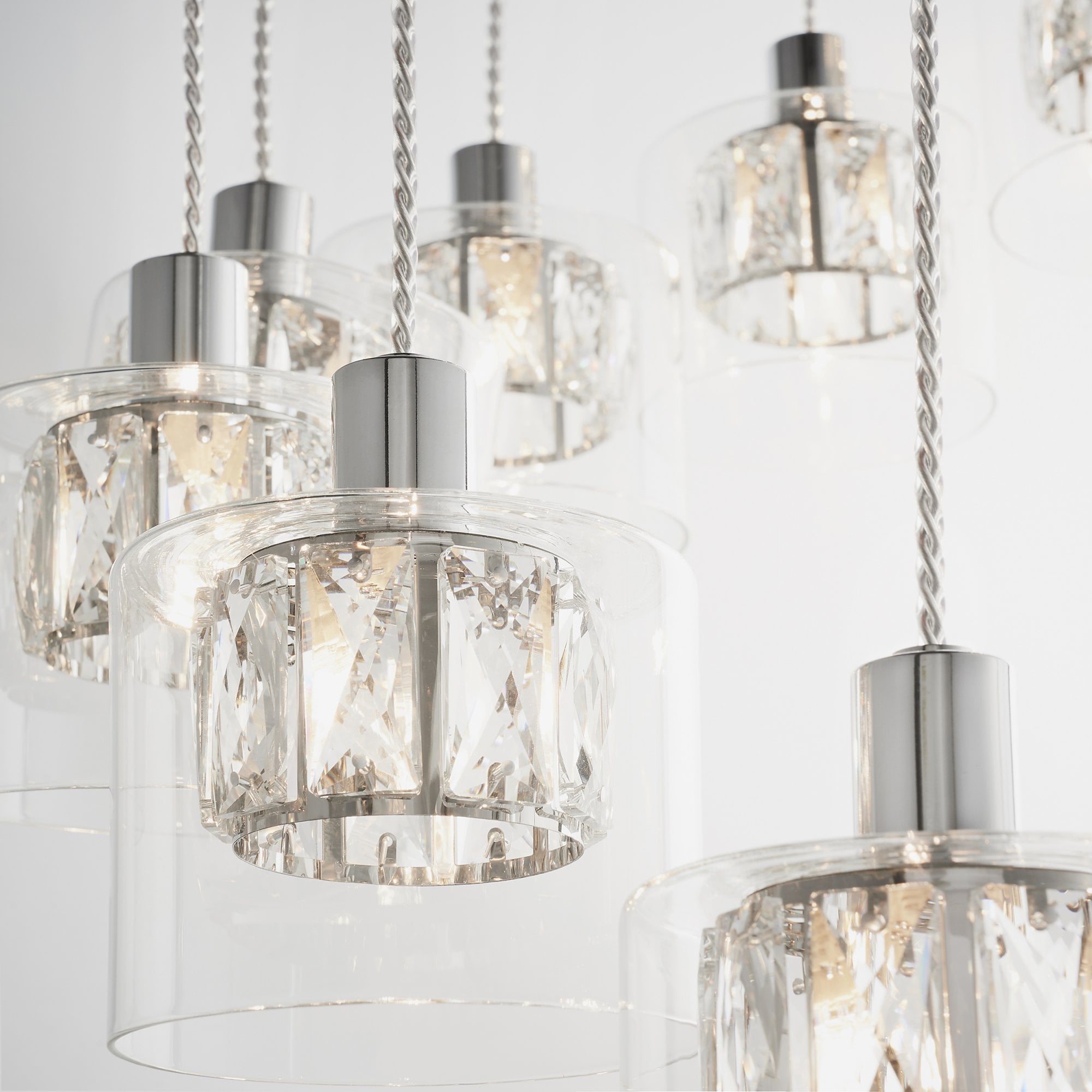 Endon Verina 12 Light Pendant - Chrome Plate & Clear Glass