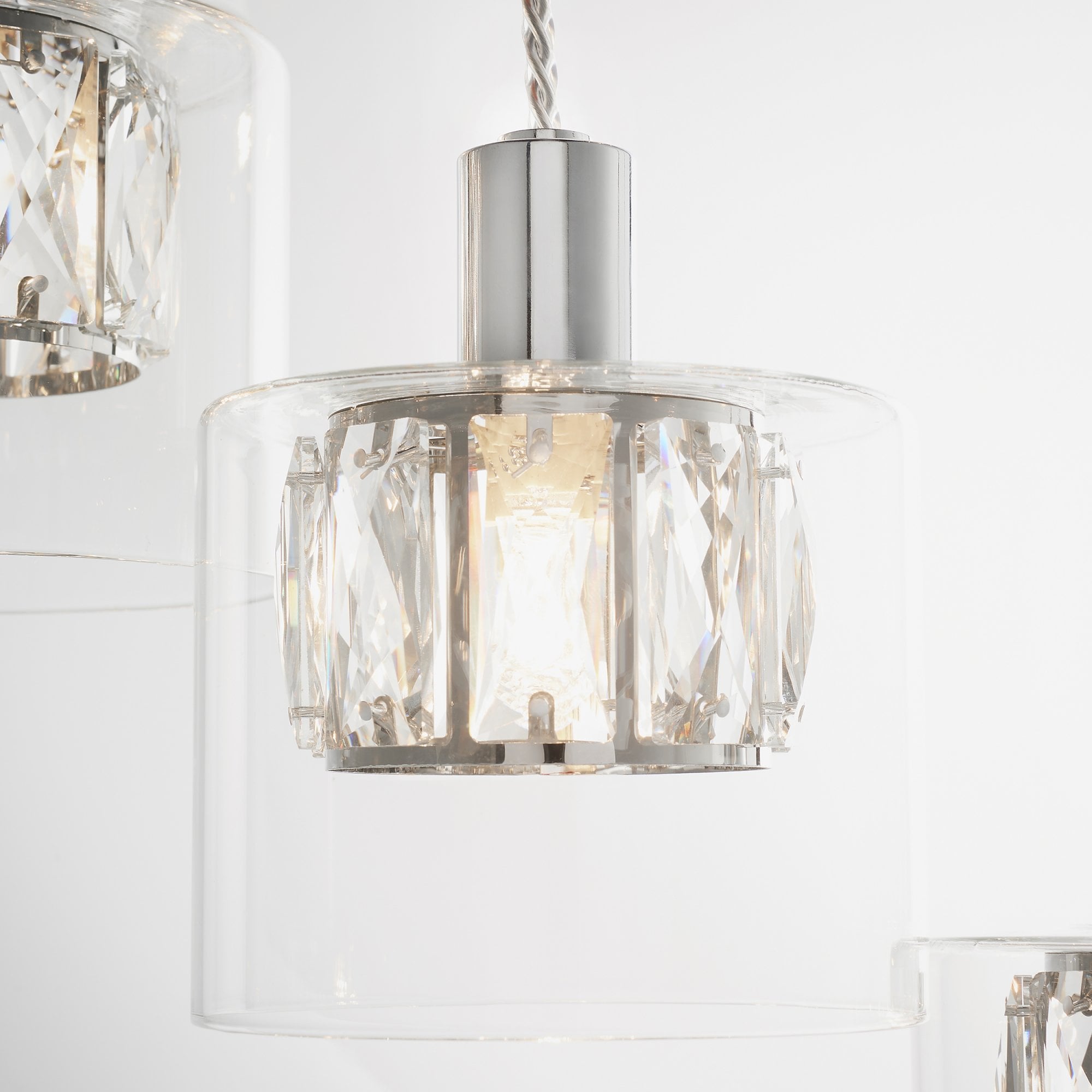 Endon Verina 12 Light Pendant - Chrome Plate & Clear Glass