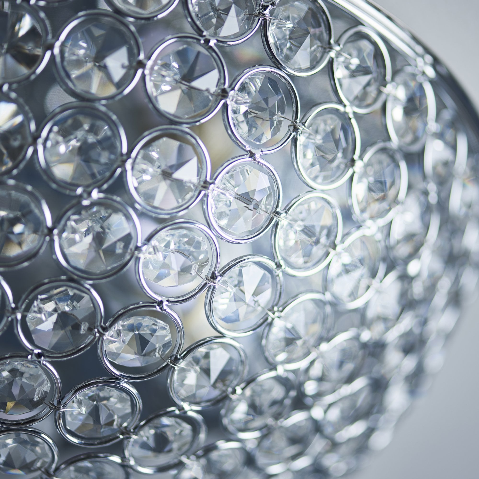 Endon Chryla 3 Light Flush Fitting - Chrome Plate & Clear Crystal